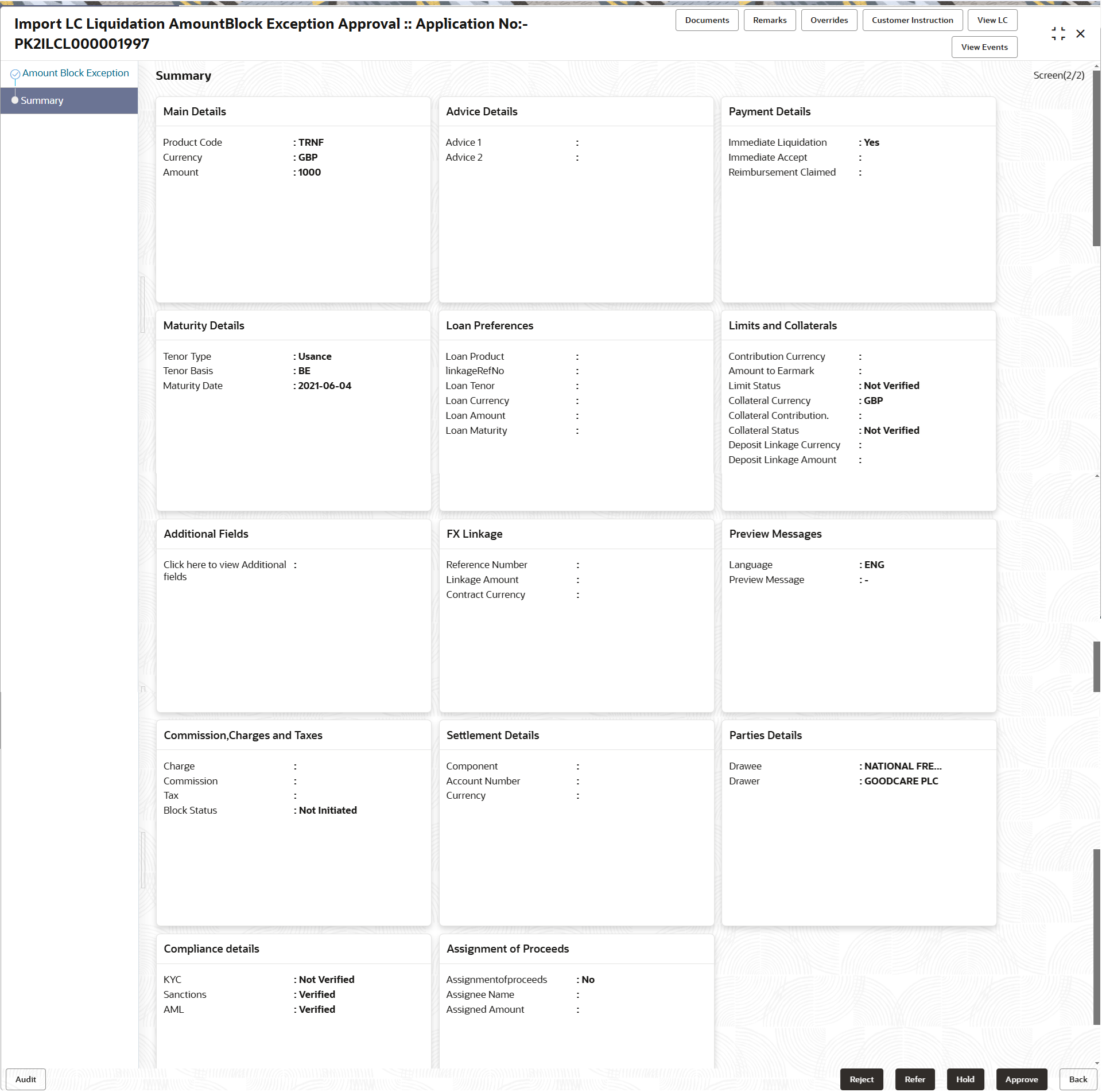 Description of amountblockexceptionsummary.png follows