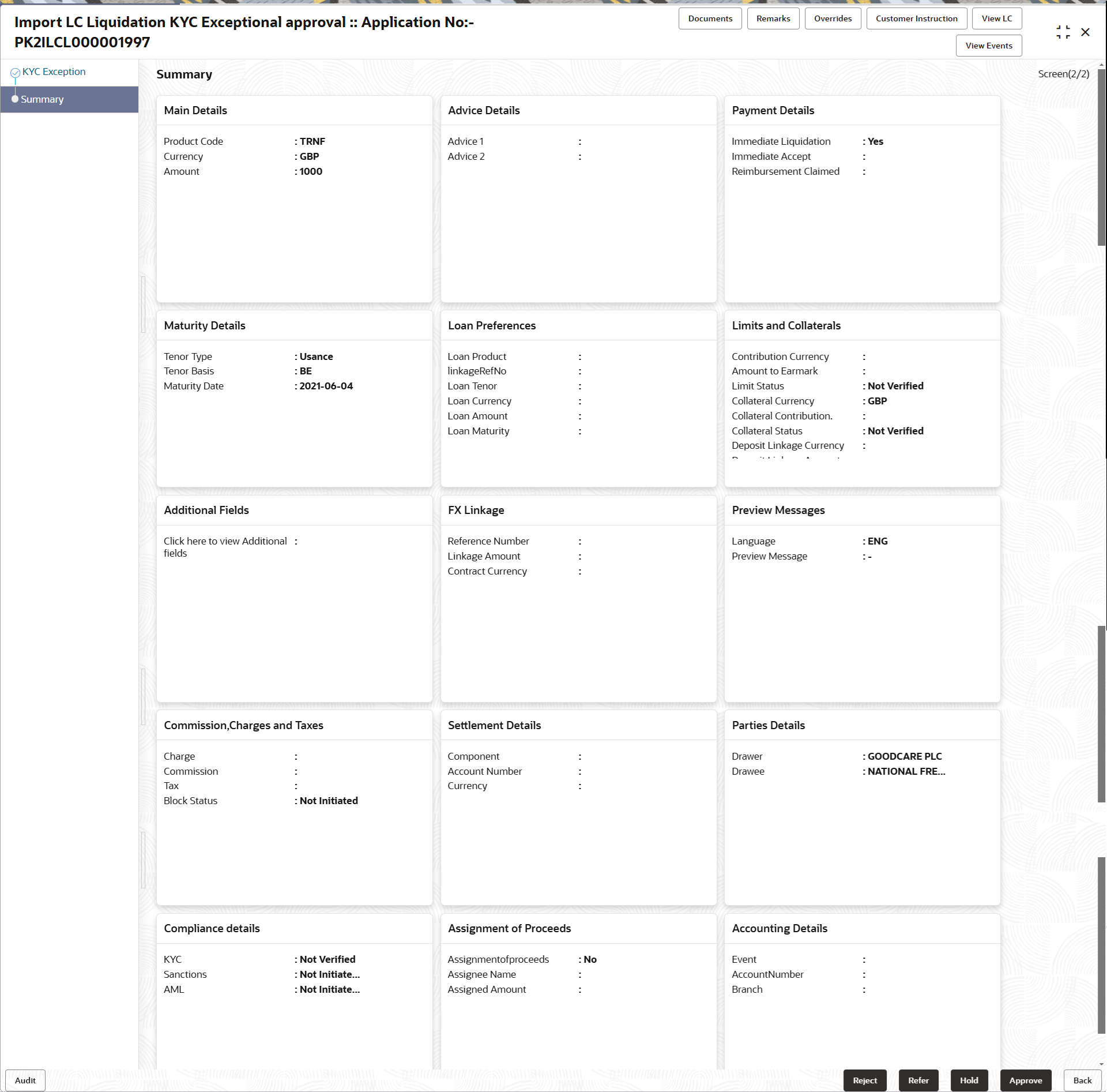 Description of kycexceptionsummary.png follows