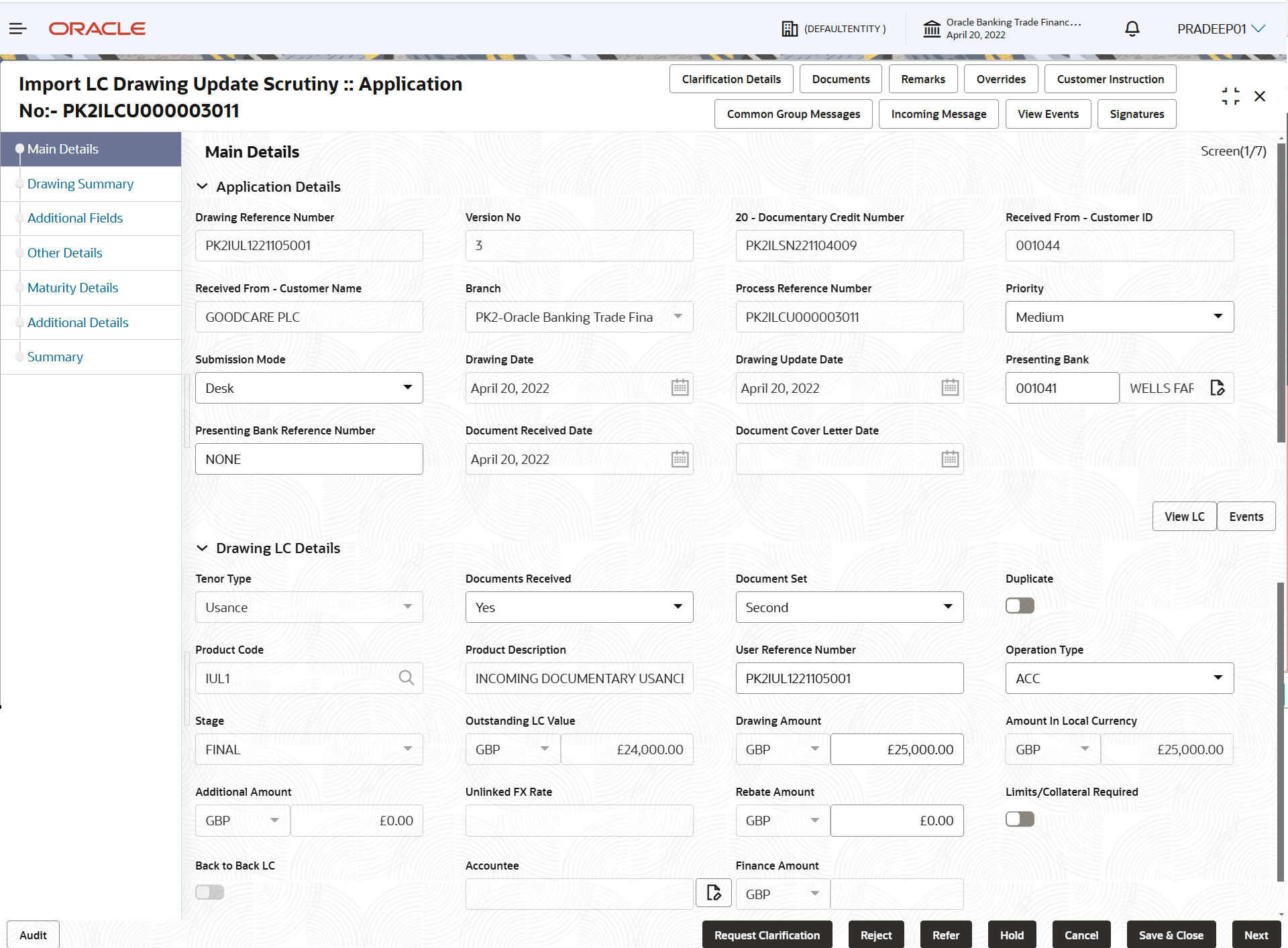 Description of scrutinymainapplicationdetails.png follows Description of scrutinymainapplicationdetails.png follows
