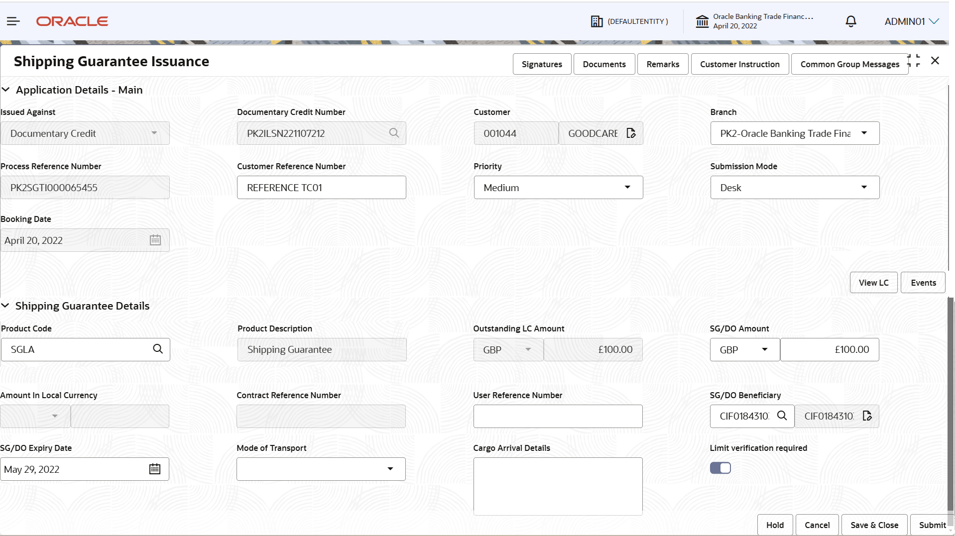 Description of registrationapplicationdetails.png follows