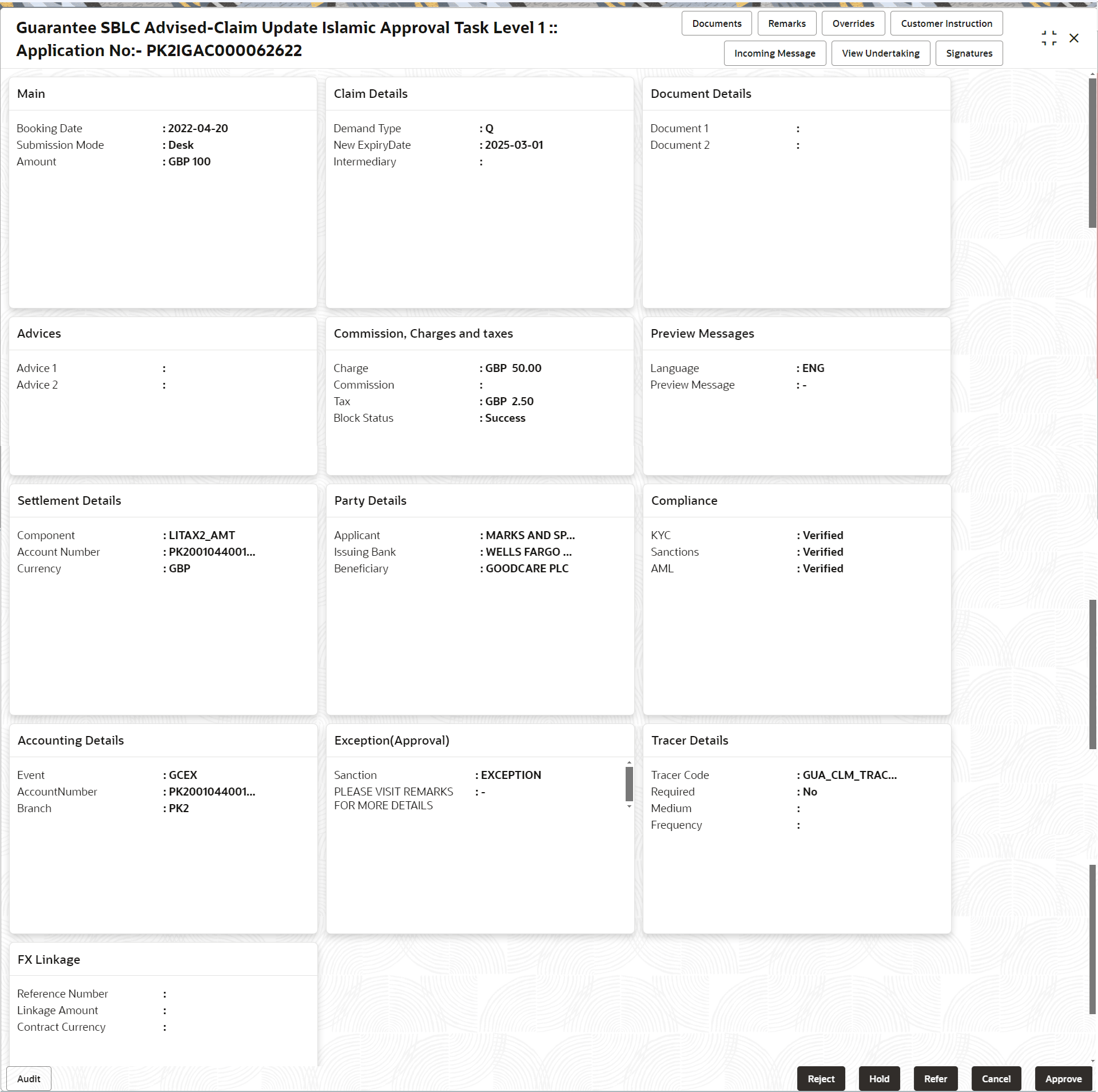 Description of approvalsummary.png follows