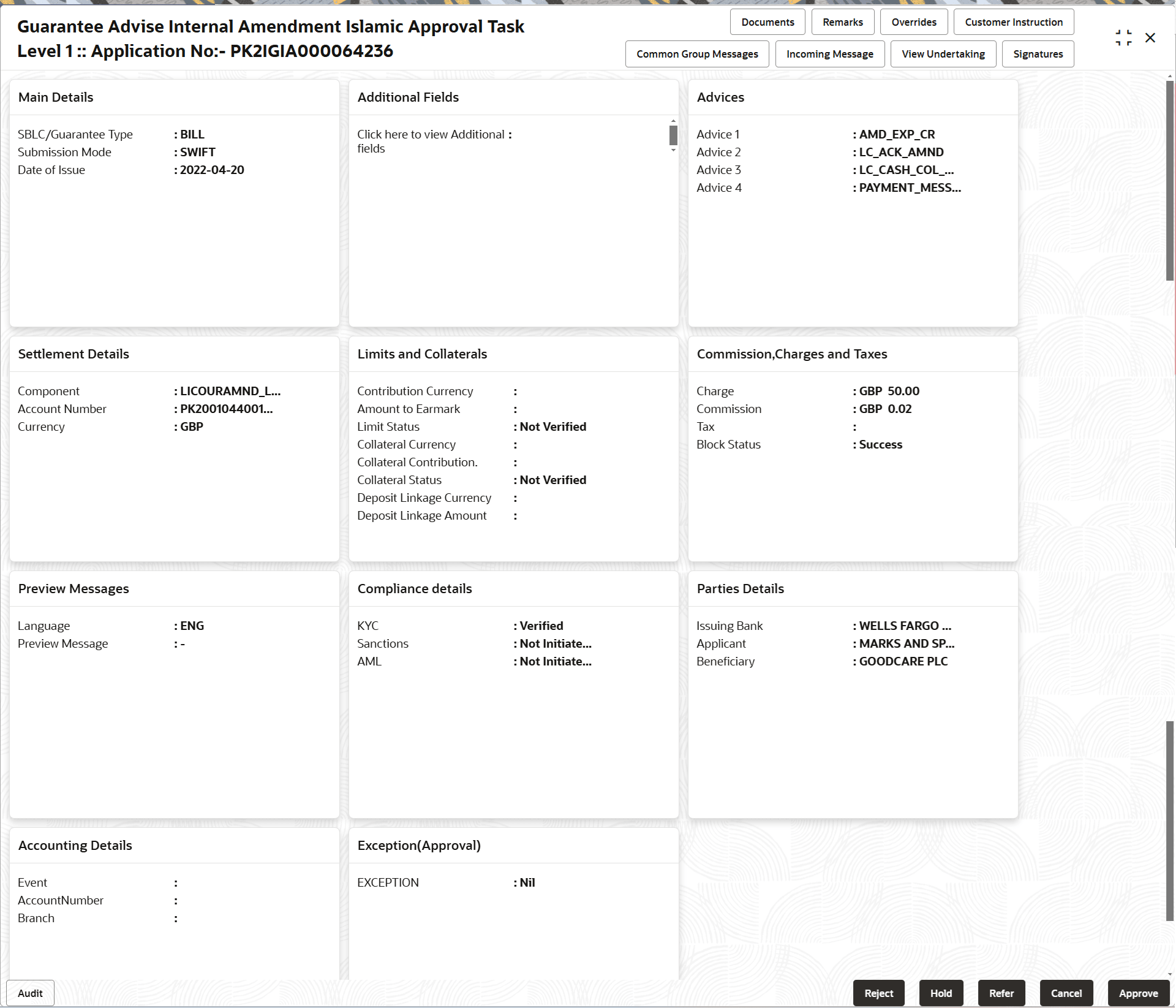 Description of approvalsummary.png follows