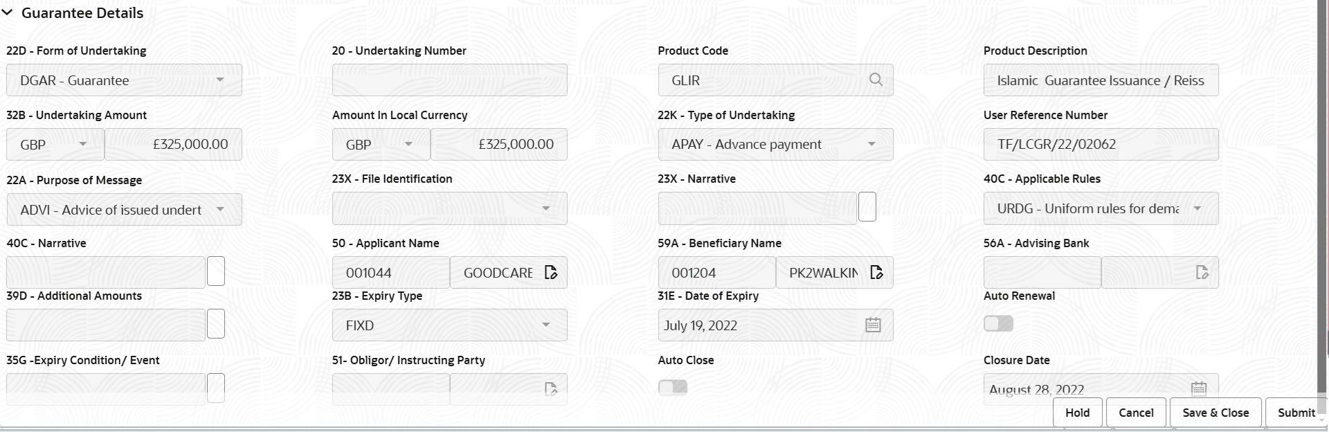 Description of registrationguaranteedetails.png follows