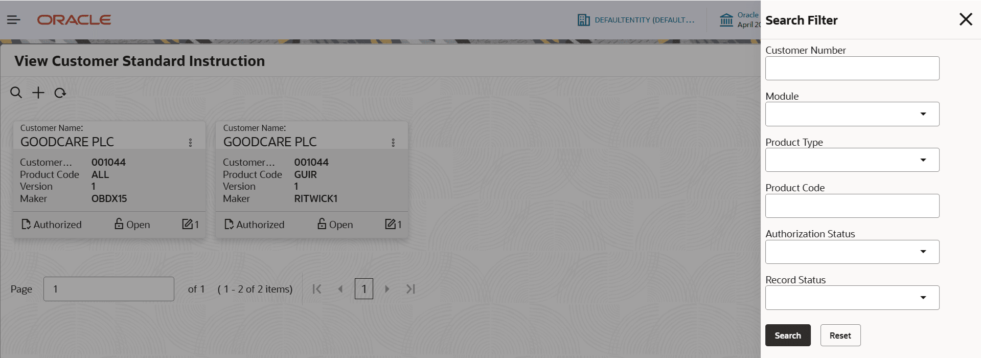 Description of searchcustomerstandardinstructions.png follows Description of searchcustomerstandardinstructions.png follows