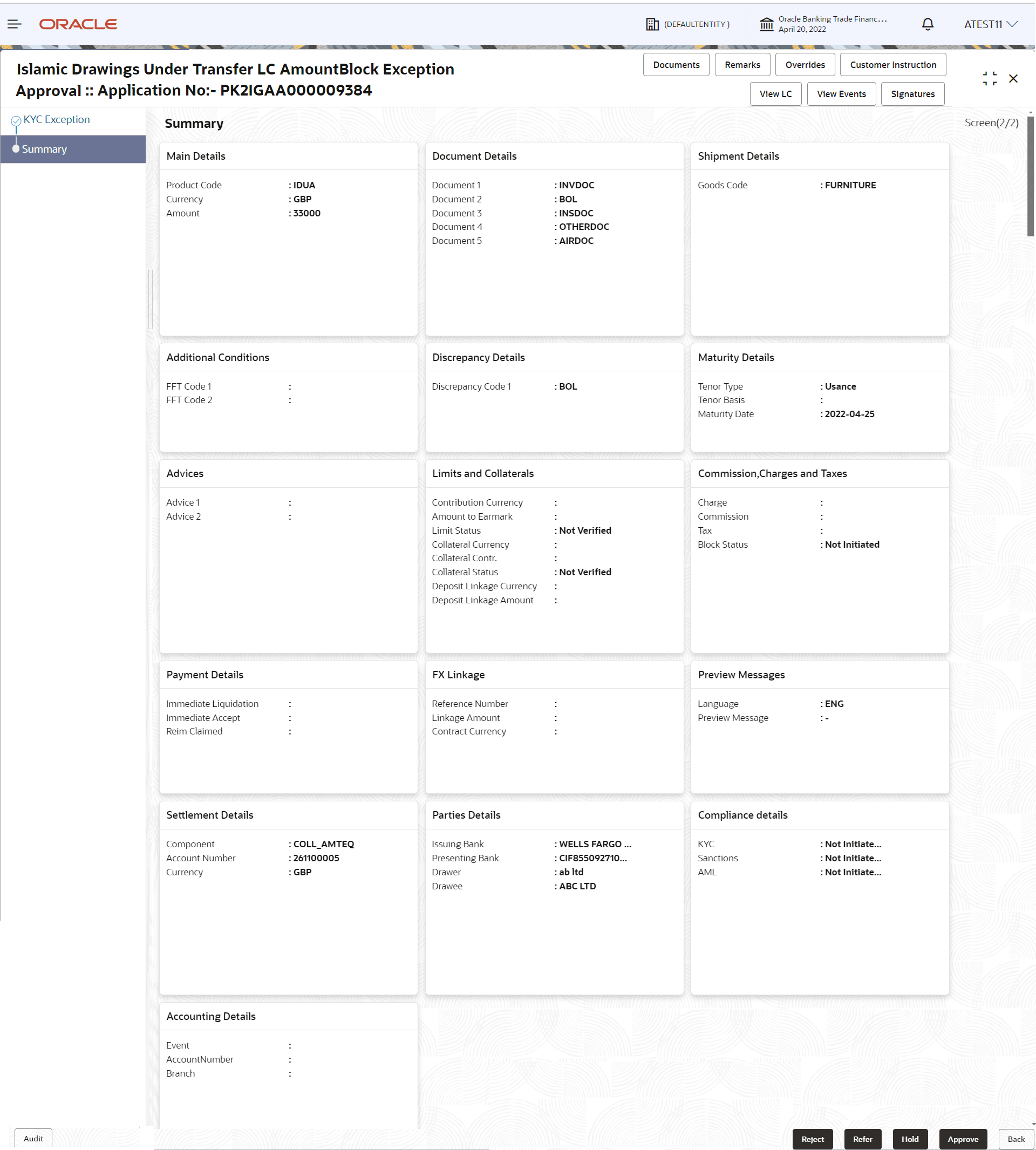 Description of amountblockexceptionsummary.png follows Description of amountblockexceptionsummary.png follows