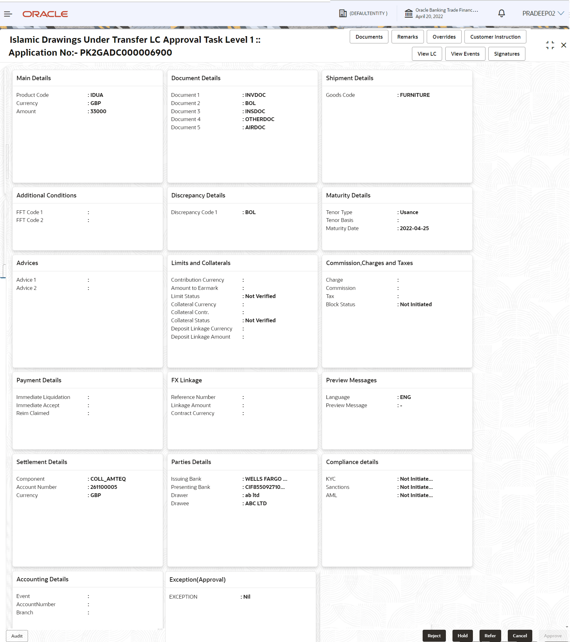 Description of approvalsummary.png follows