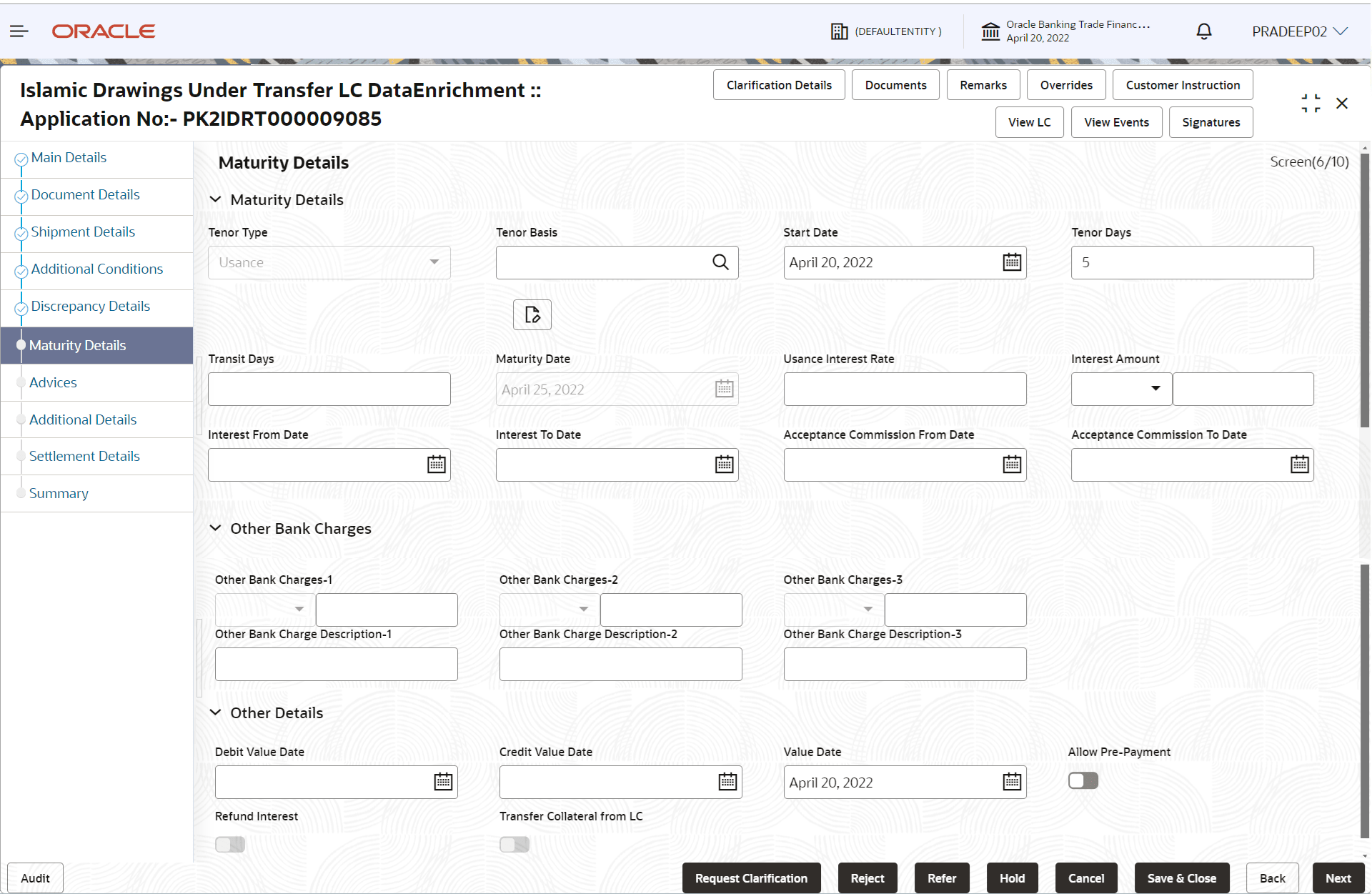 Description of dematuritydetails.png follows