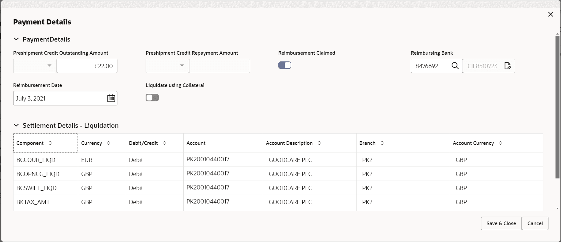 Description of depaymentdetails.png follows