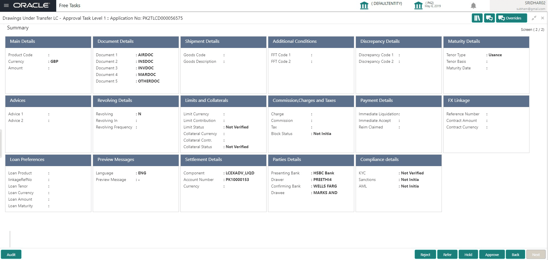 Description of approvalsummary.png follows