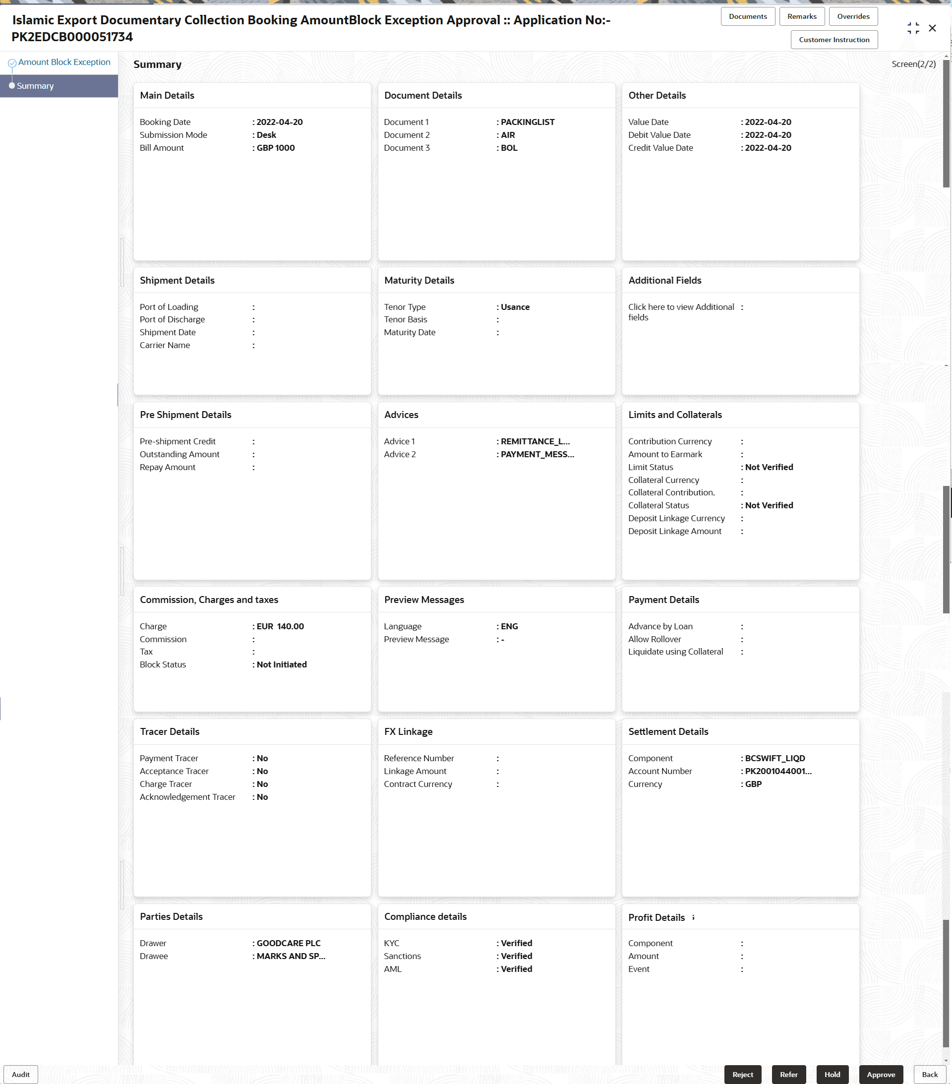 Description of amountblockexceptionsummary.png follows Description of amountblockexceptionsummary.png follows
