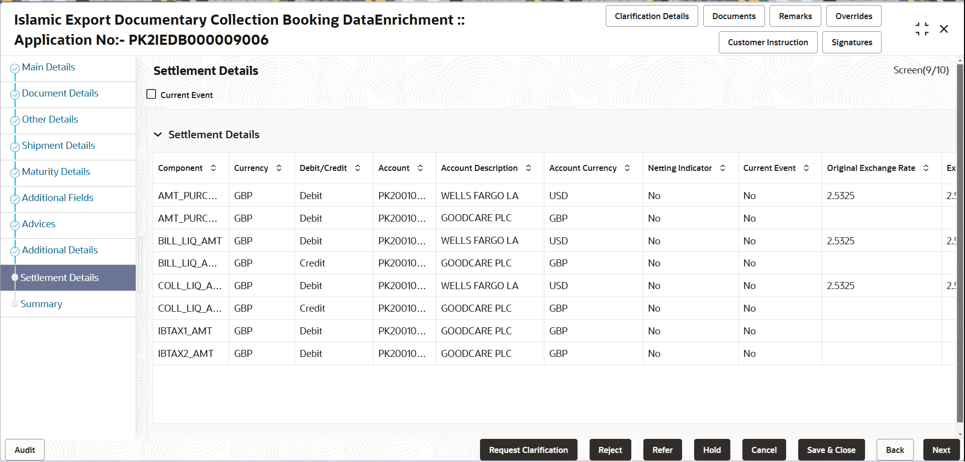 Description of desettlementdetails.png follows