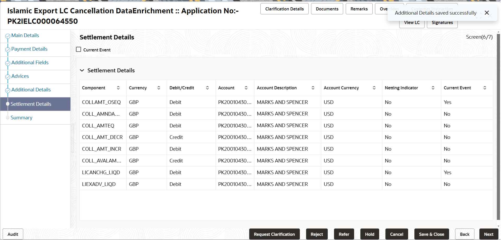 Description of desettlementdetails.png follows