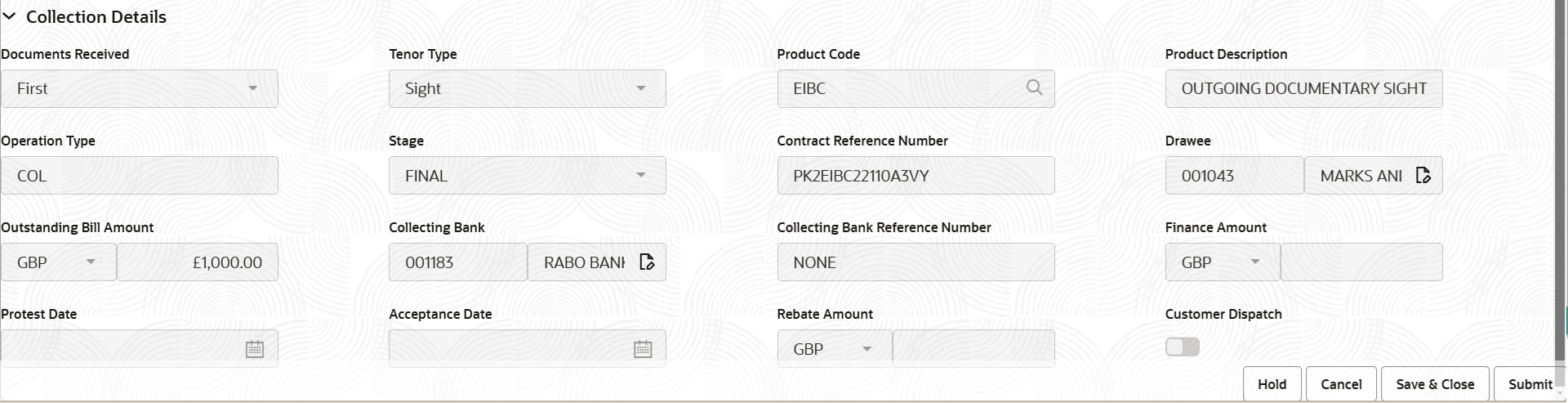 Description of registrationcollectiondetails.png follows Description of registrationcollectiondetails.png follows