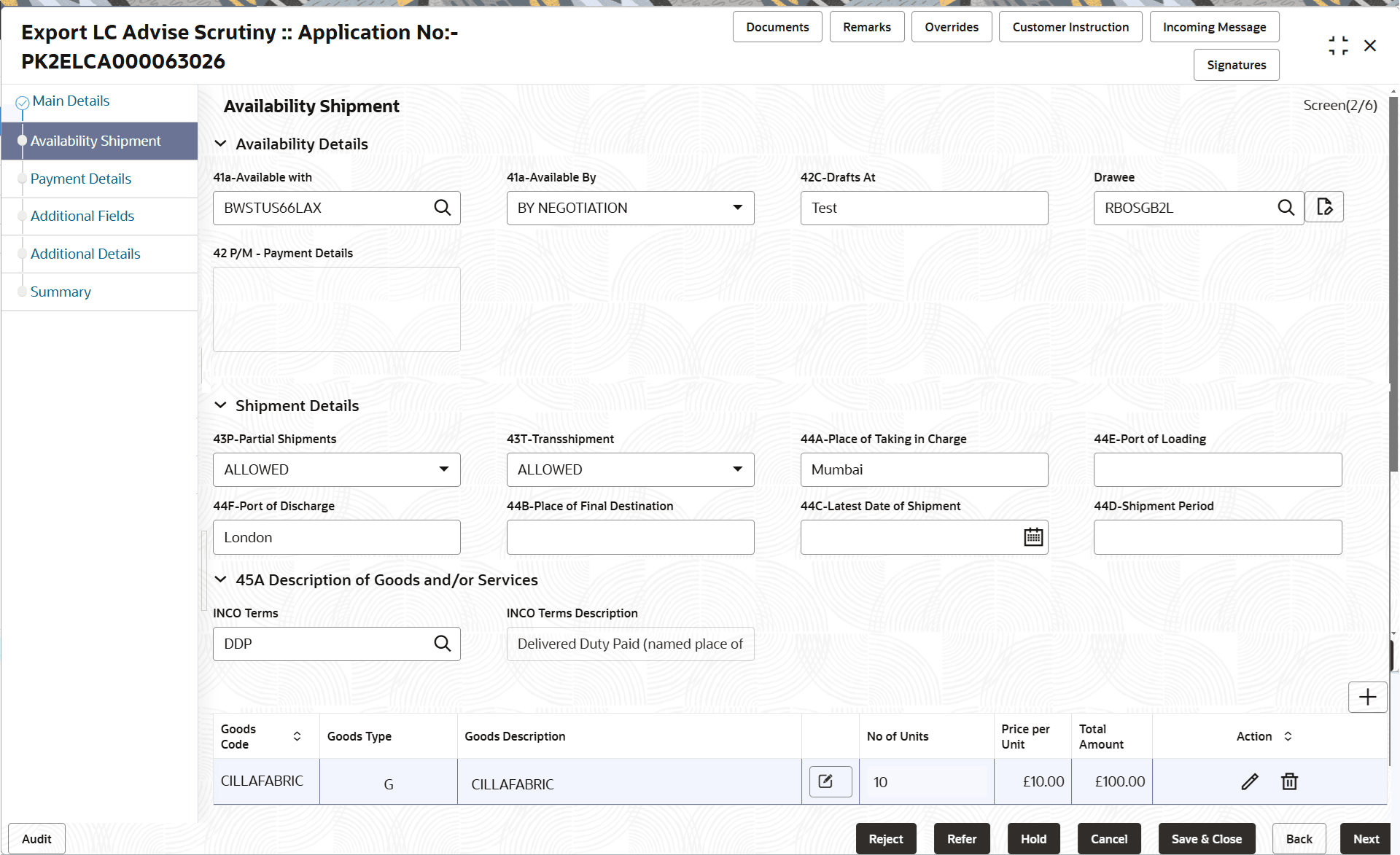 Description of scrutinyavailabilityshipment.png follows Description of scrutinyavailabilityshipment.png follows