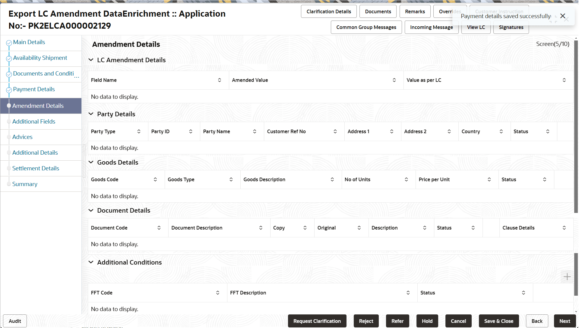 Description of deamendmentdetails.png follows Description of deamendmentdetails.png follows