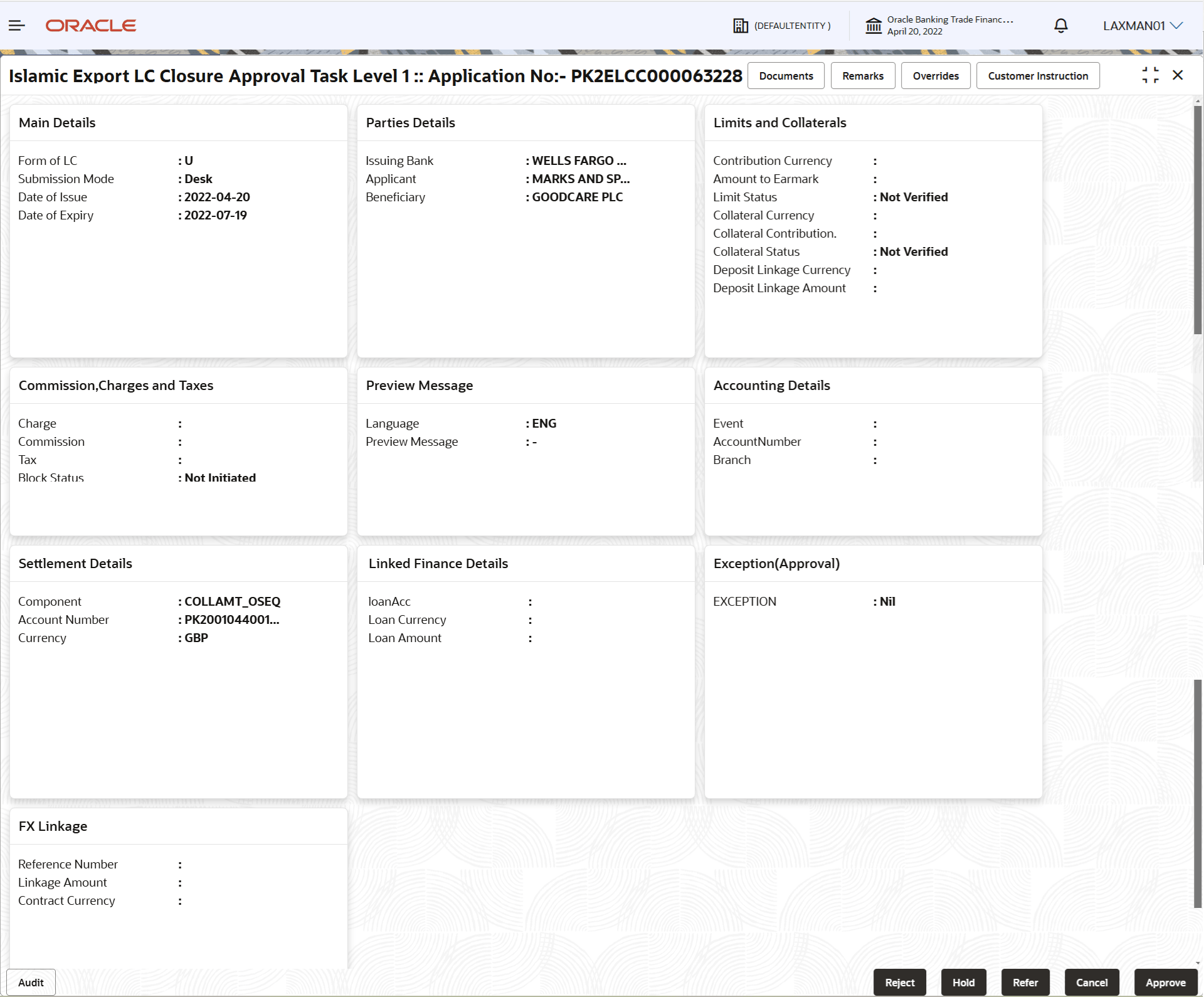 Description of approvalsummary.png follows