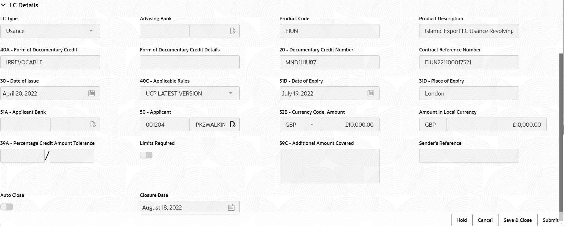 Description of registrationlcdetails.png follows