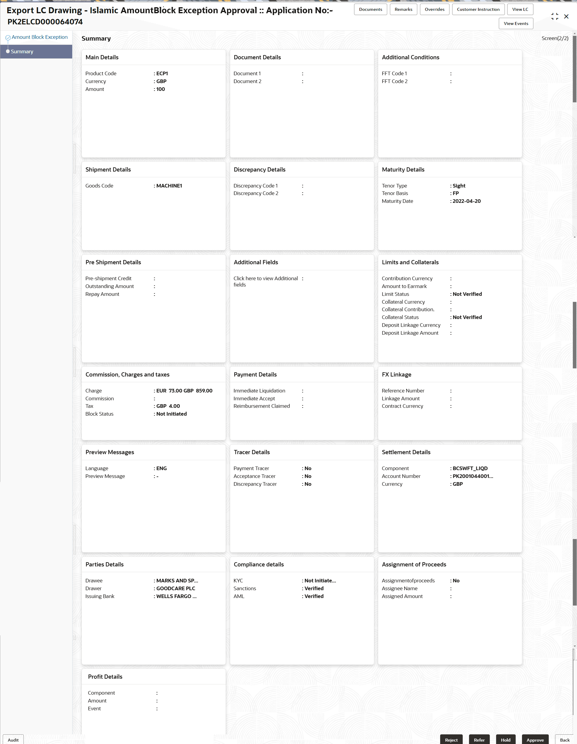 Description of amountblockexceptionsummary.png follows