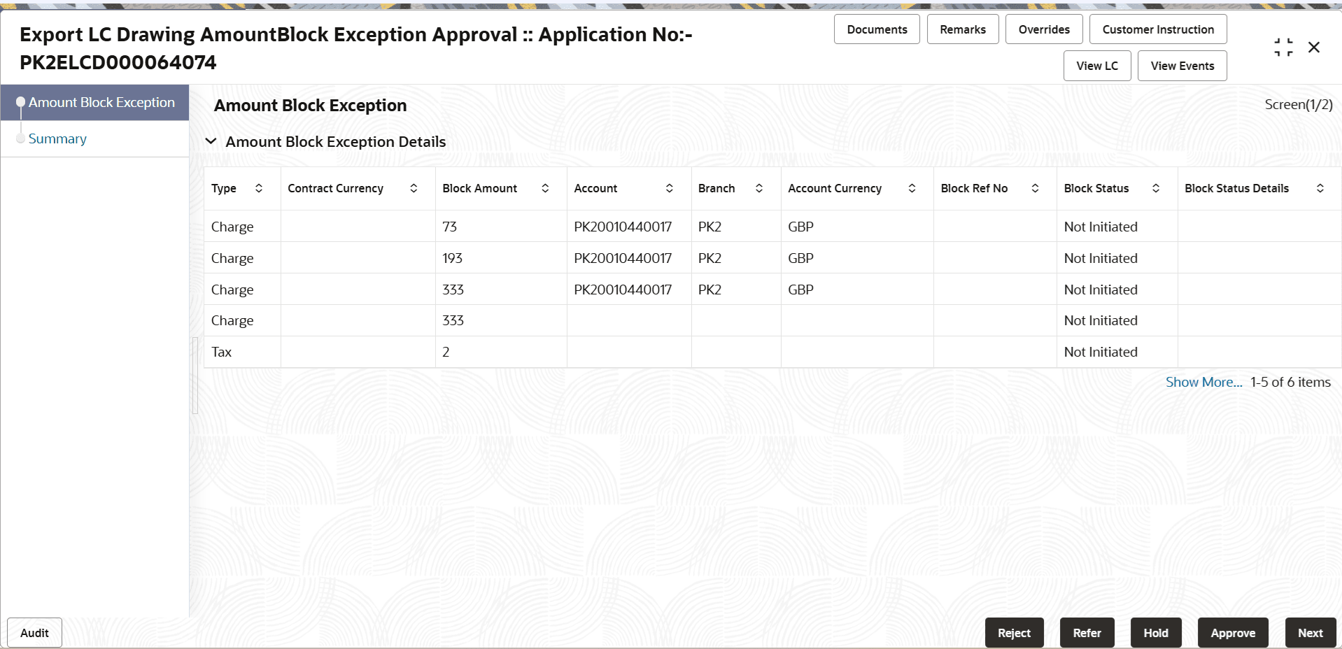 Description of amountblockexception.png follows