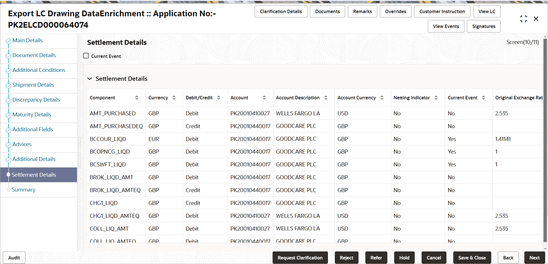 Description of desettlementdetails.png follows Description of desettlementdetails.png follows
