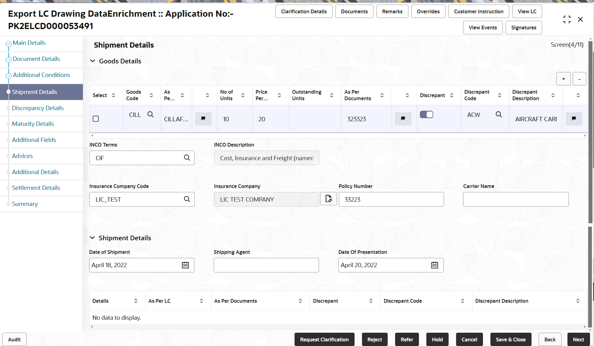 Description of deshipmentdetails.png follows