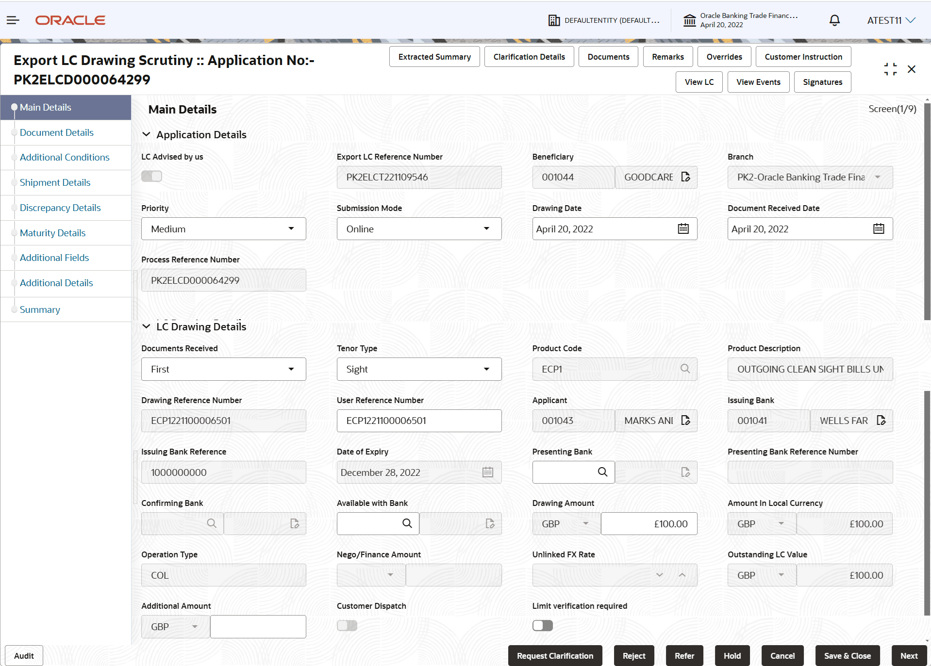 Description of scrutinymainapplicationdetails.png follows Description of scrutinymainapplicationdetails.png follows