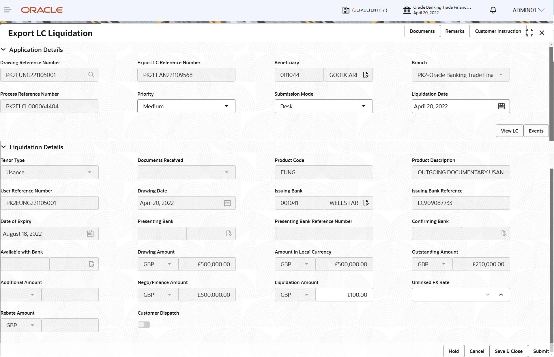 Description of registrationapplicationdetails.png follows Description of registrationapplicationdetails.png follows