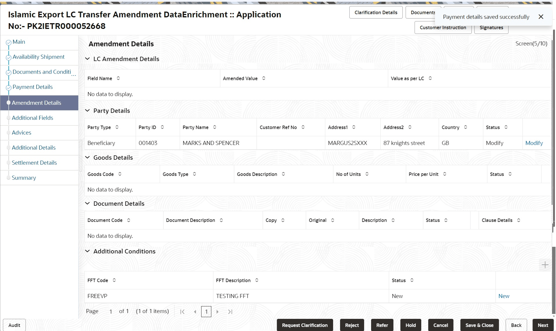 Description of deamendmentdetails.png follows Description of deamendmentdetails.png follows