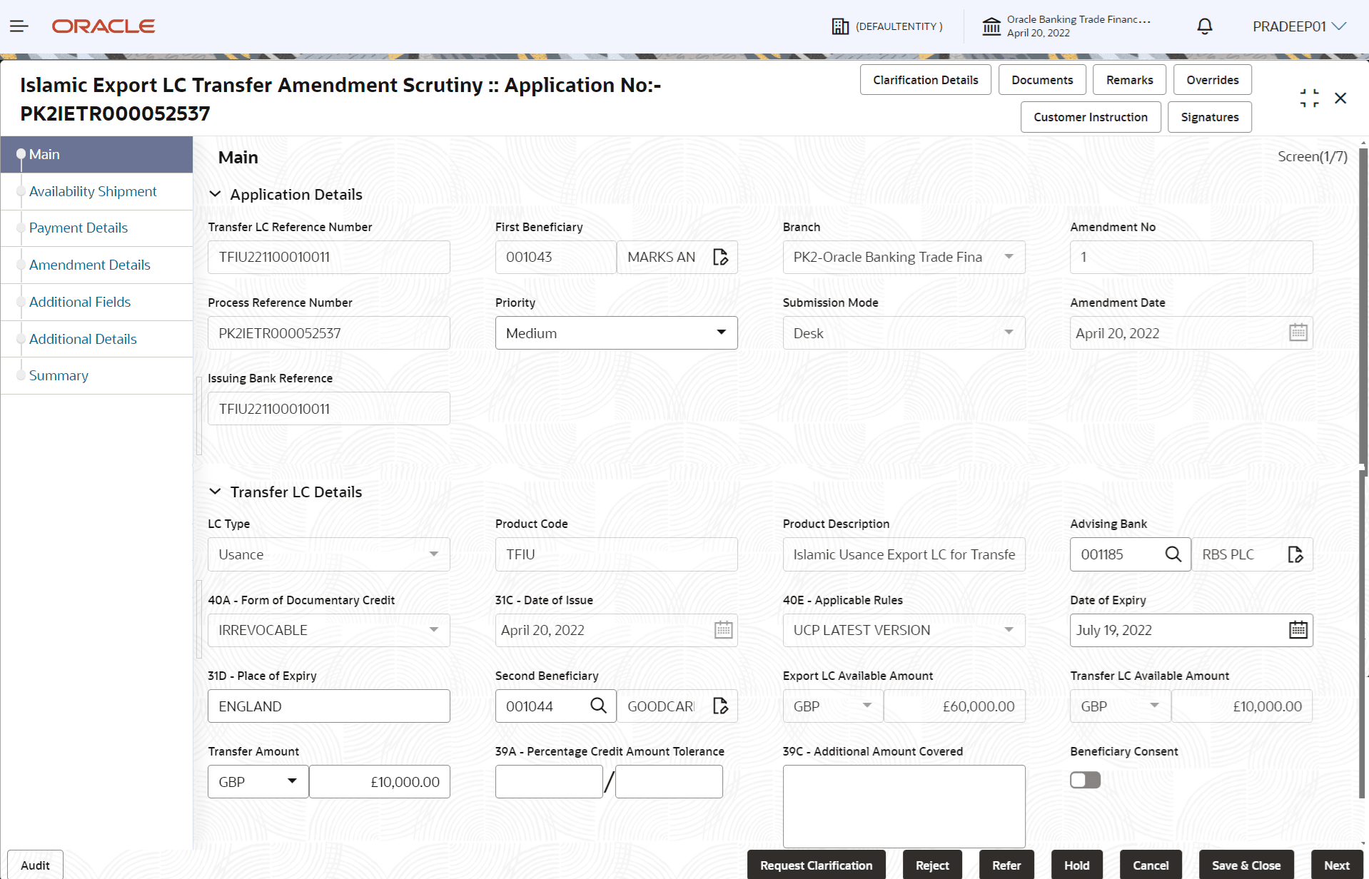 Description of scrutinymainapplication.png follows