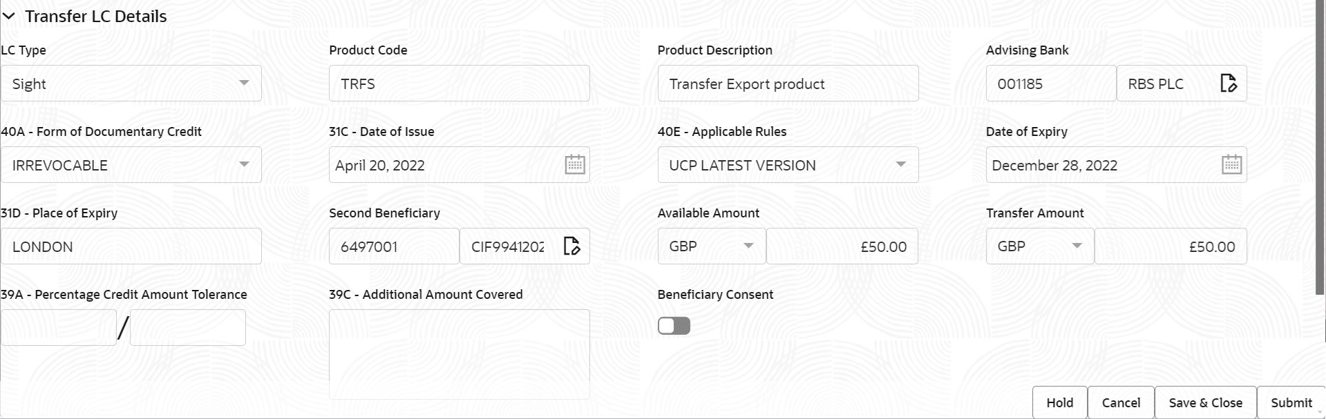 Description of registrationtransferlcdetails.png follows