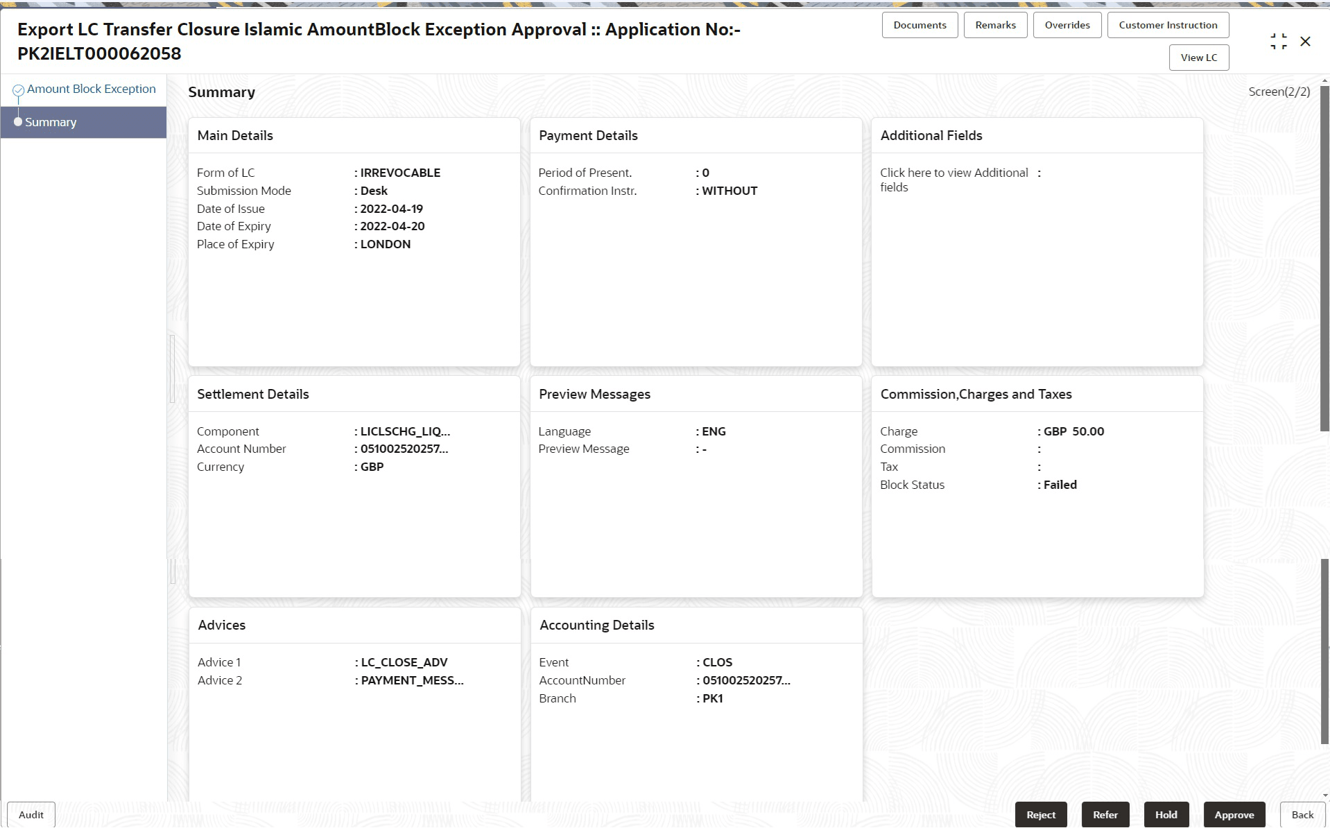 Description of amountblockexceptionsummary.png follows Description of amountblockexceptionsummary.png follows