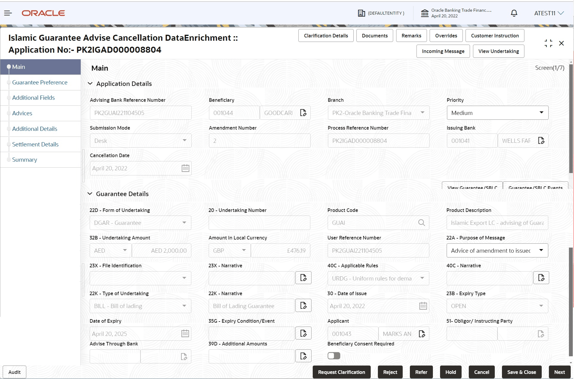 Description of demainapplicationdetails.png follows