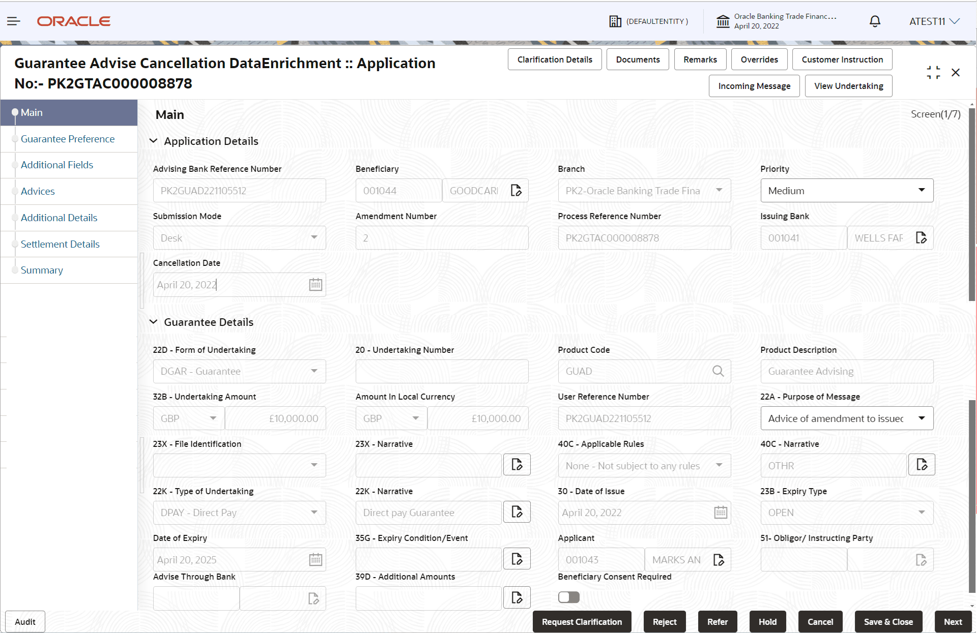 Description of demainapplicationdetails.png follows