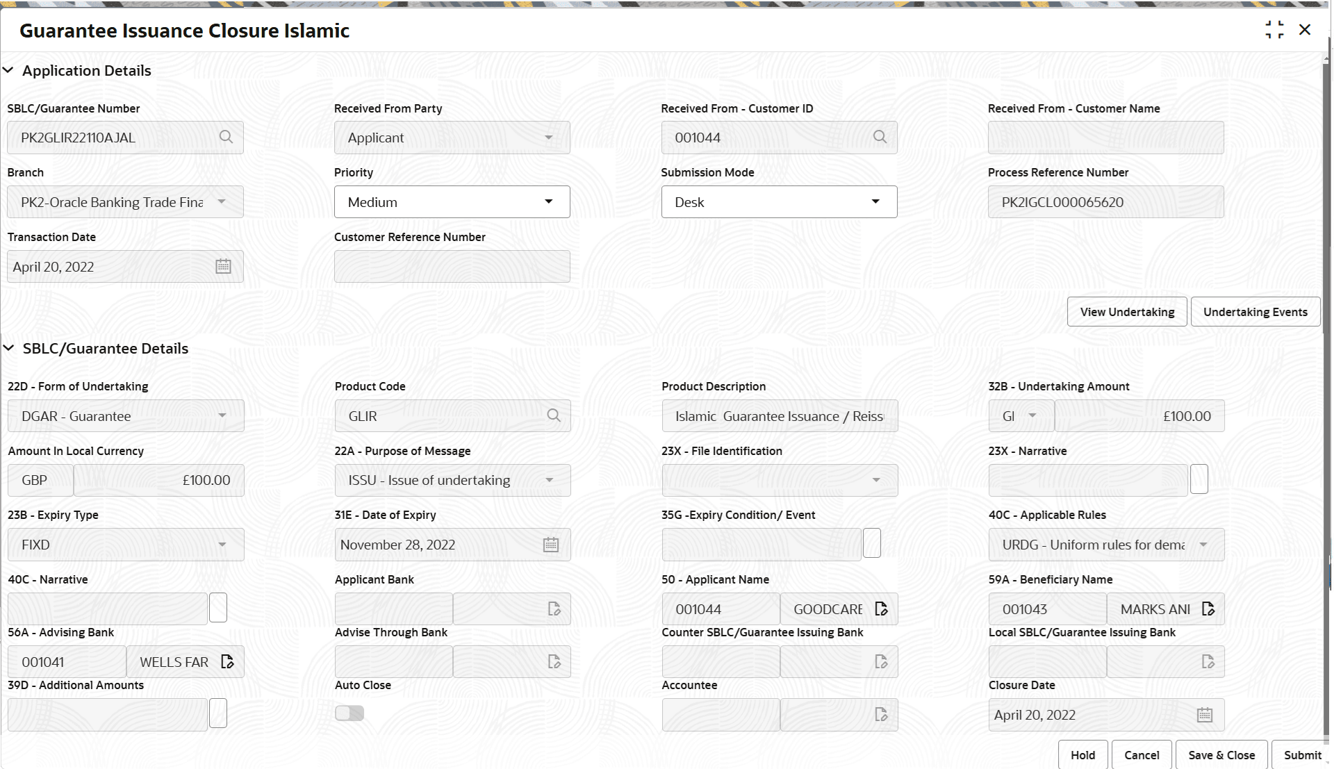 Description of registrationapplicationdetails.png follows Description of registrationapplicationdetails.png follows