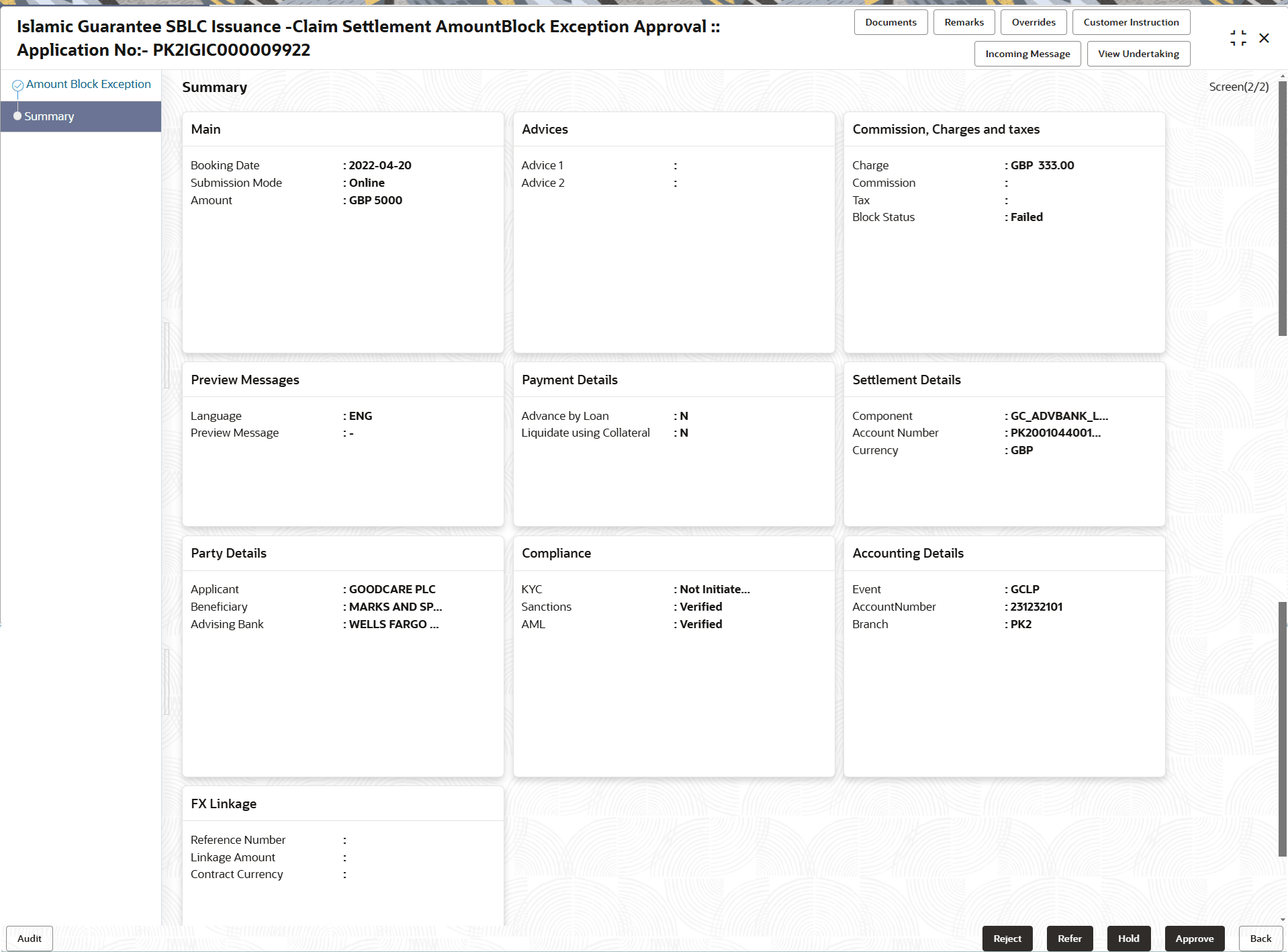 Description of amoutblockexceptionsummary.png follows Description of amoutblockexceptionsummary.png follows