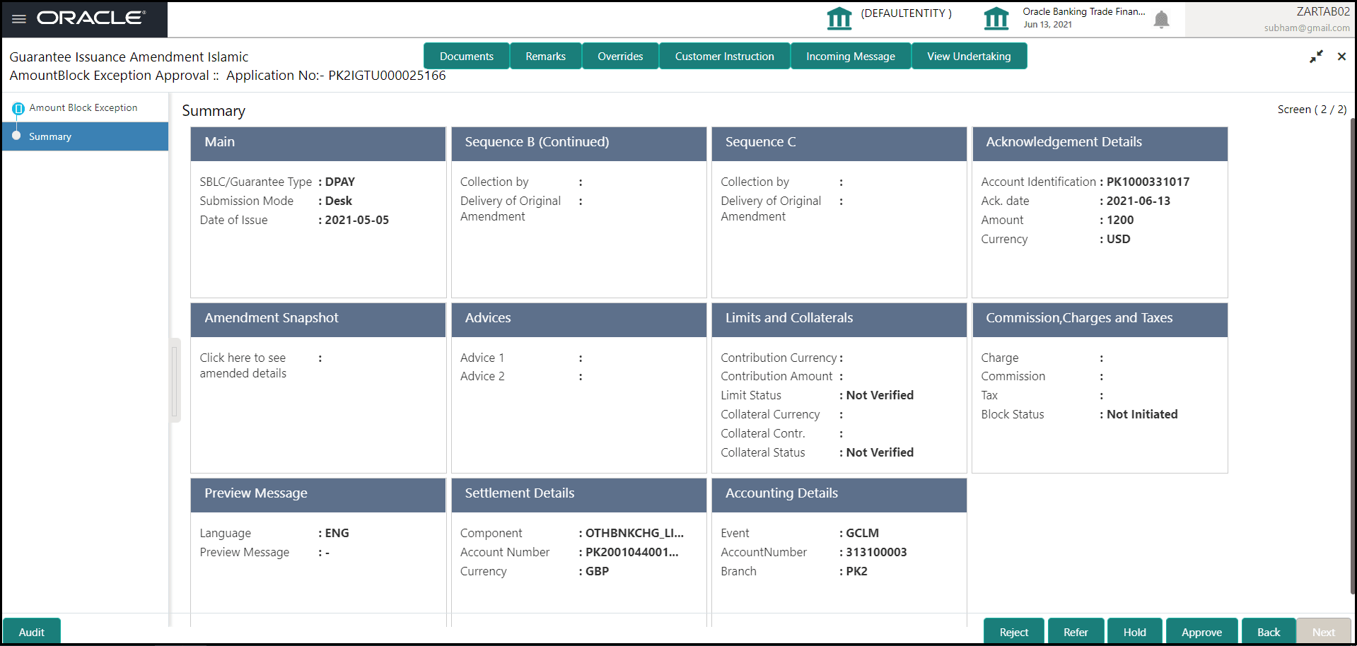 Description of amountblockexceptioalapprovalsummary.png follows Description of amountblockexceptioalapprovalsummary.png follows