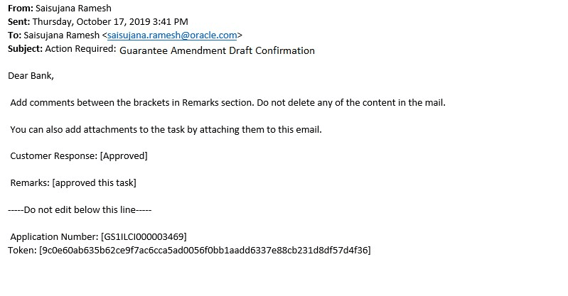 Response from Customer