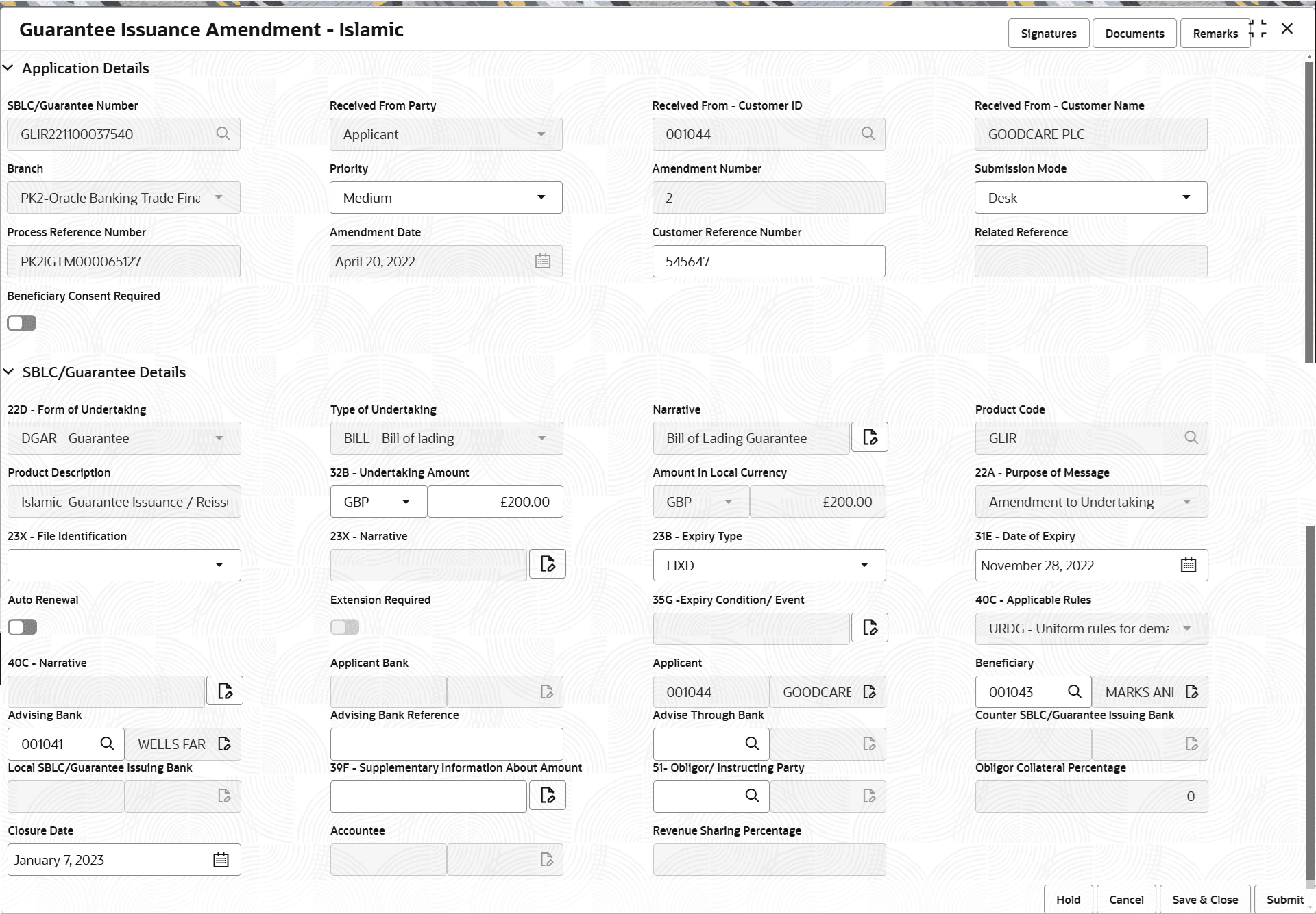 Description of registrationapplicationdetails.png follows Description of registrationapplicationdetails.png follows