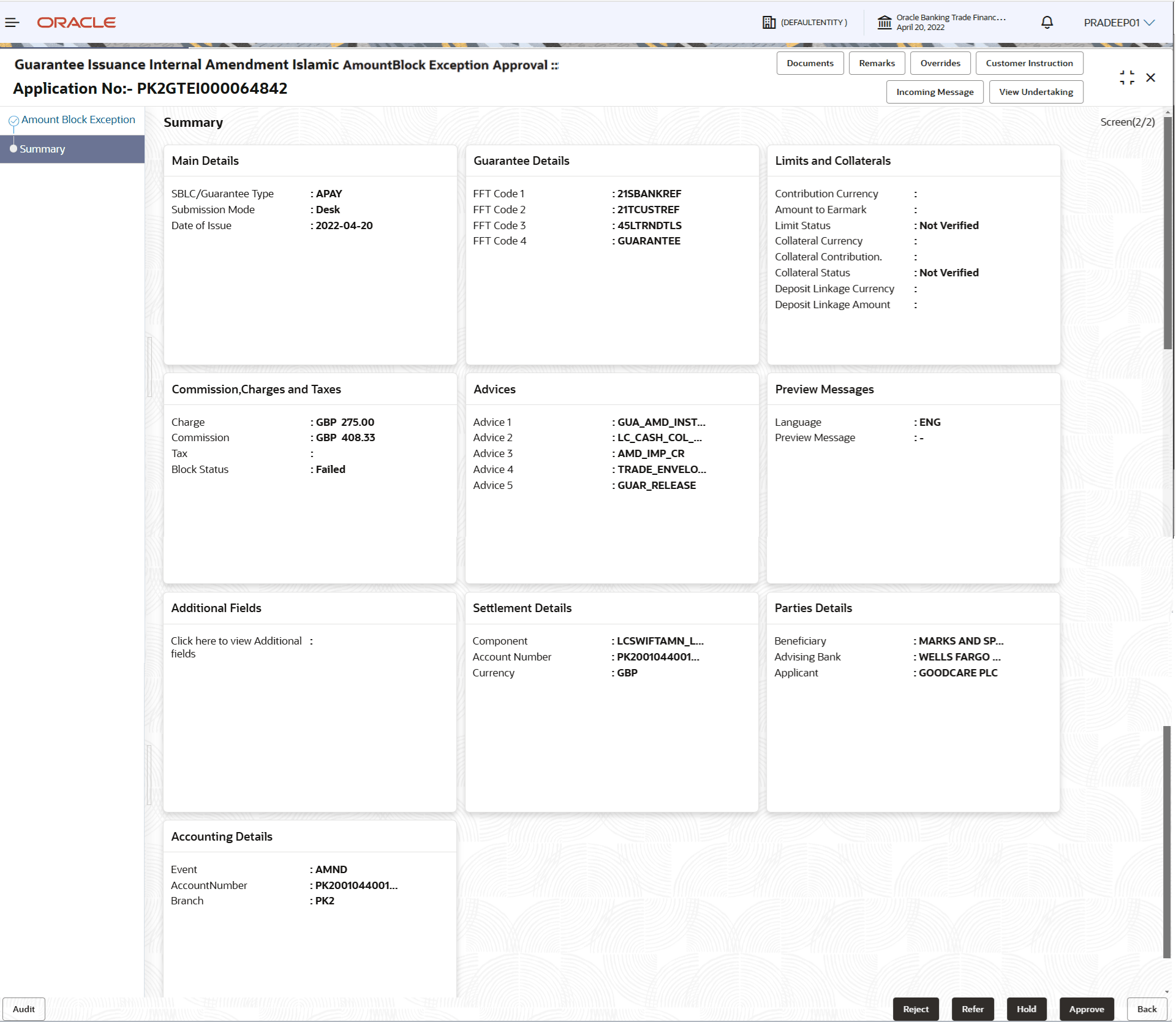 Description of amountblockxceptionsummary.png follows Description of amountblockxceptionsummary.png follows