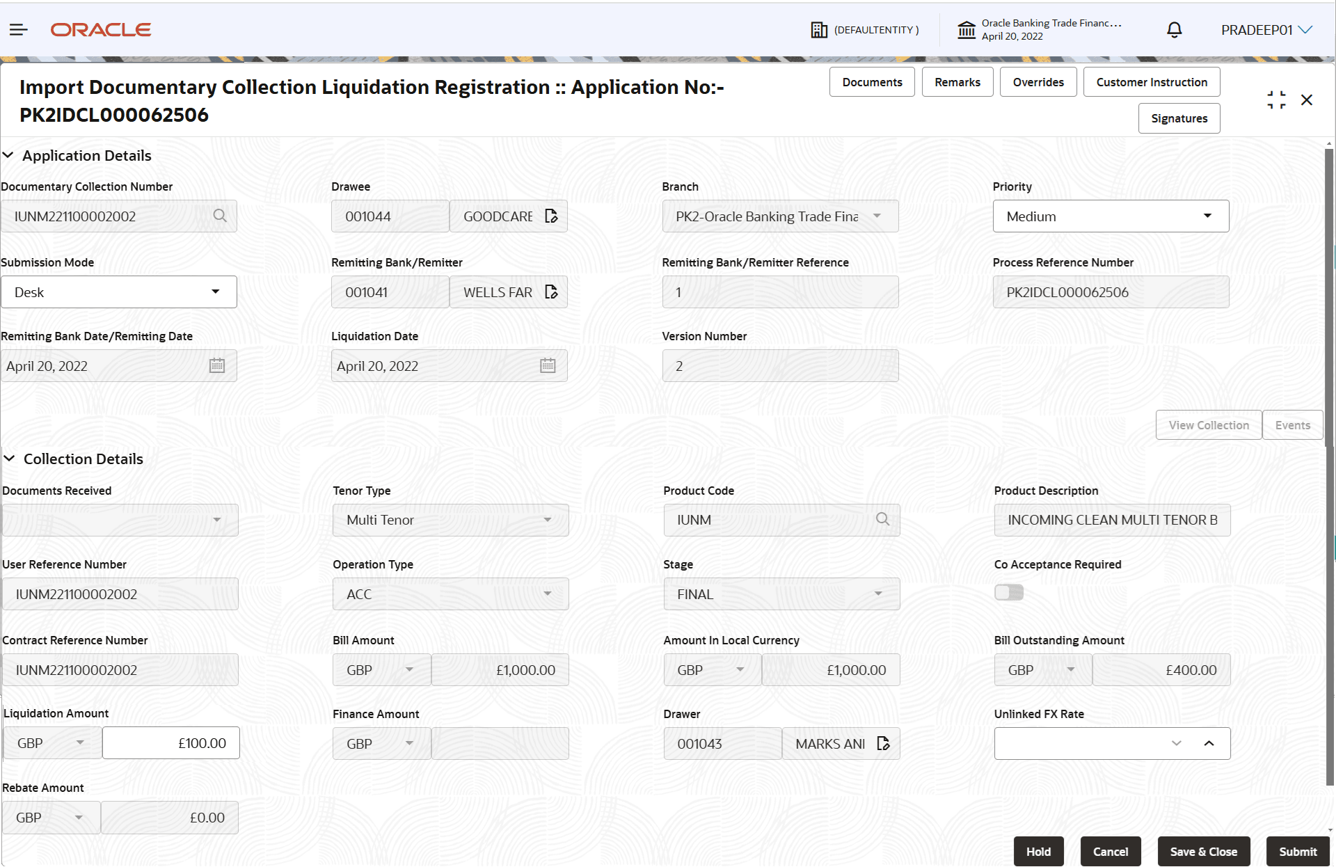 Description of registrationapplicationdetails.png follows Description of registrationapplicationdetails.png follows