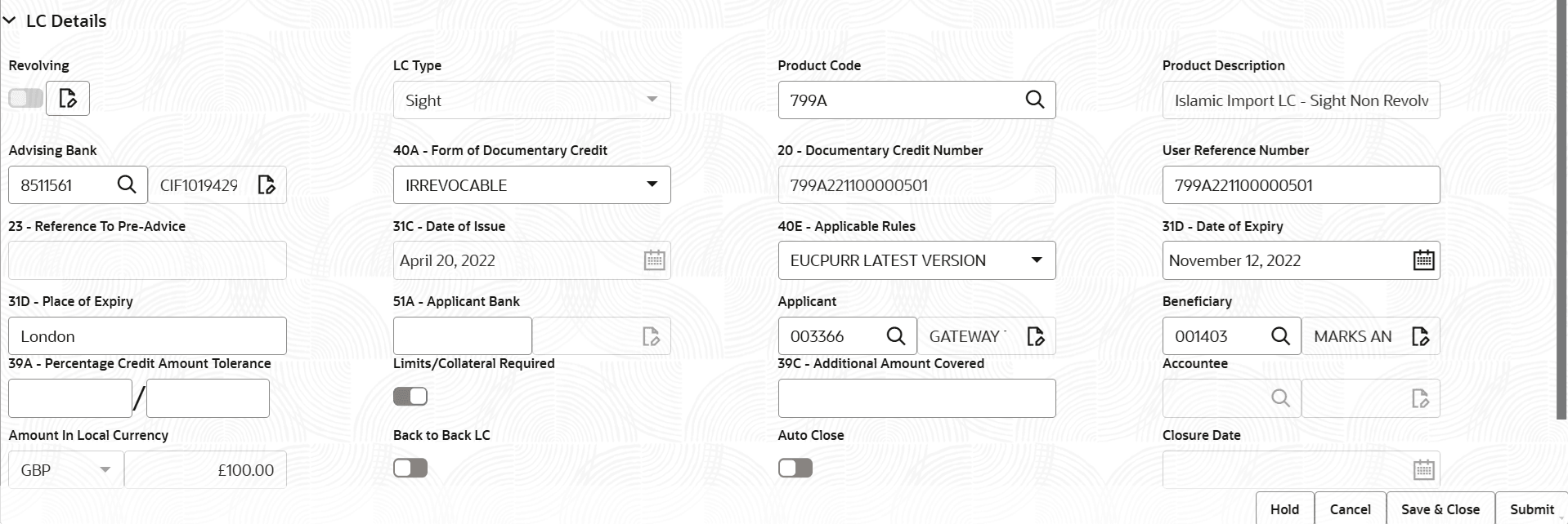 Description of registrationlcdetails.png follows Description of registrationlcdetails.png follows