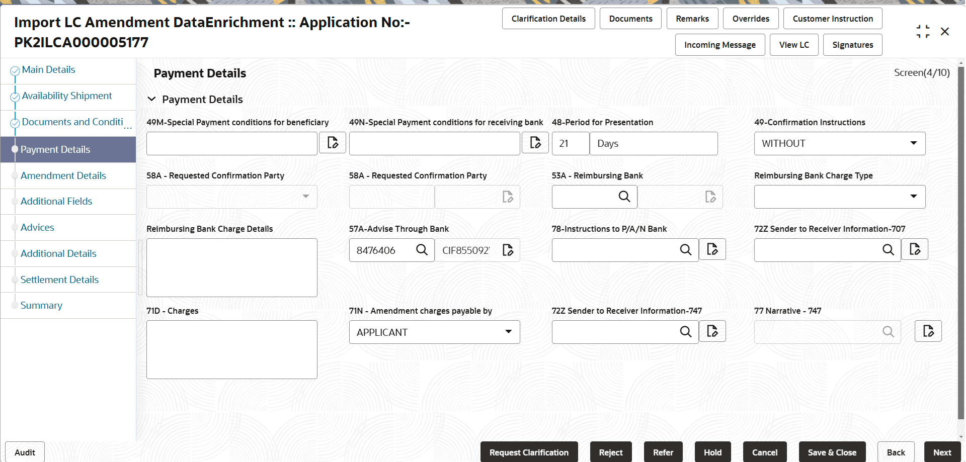 Description of depaymentdetails.png follows