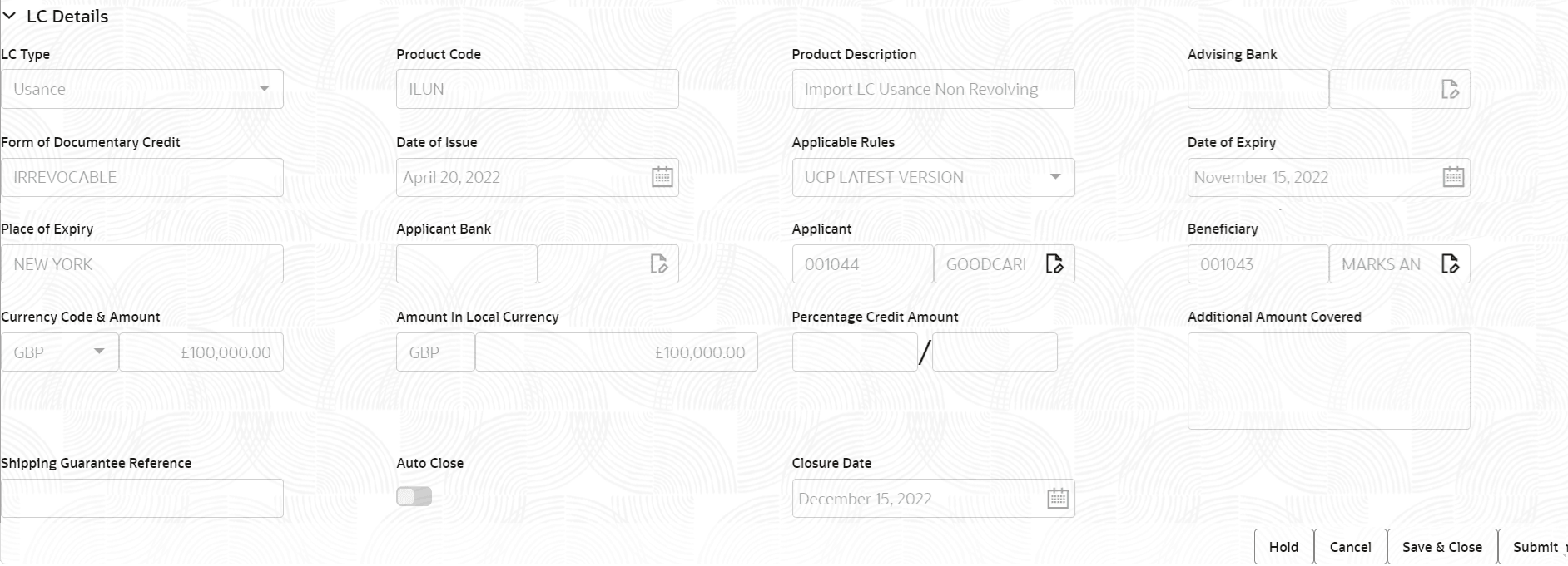 Description of registrationlcdetails.png follows Description of registrationlcdetails.png follows