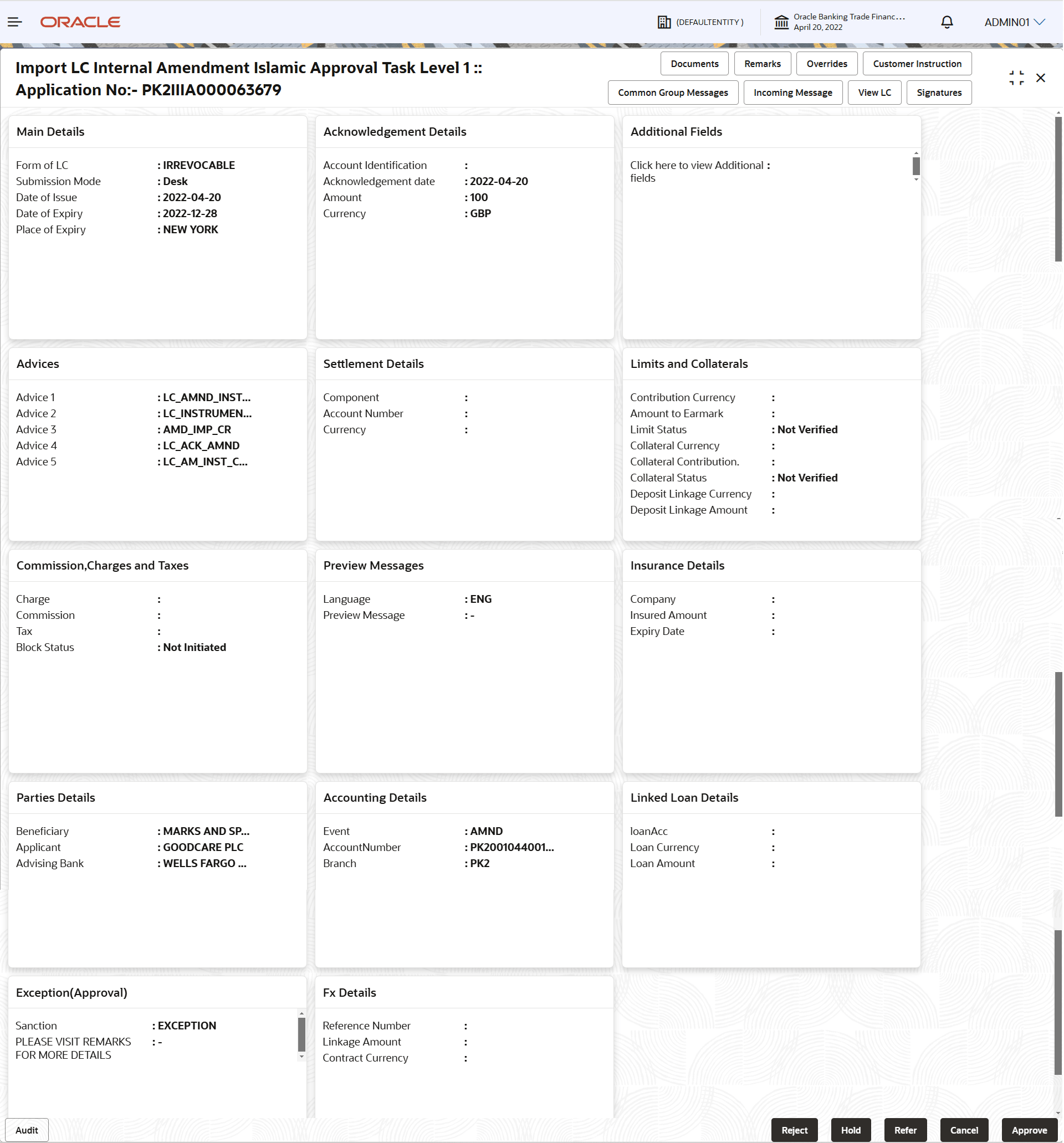 Description of approvalsummary.png follows