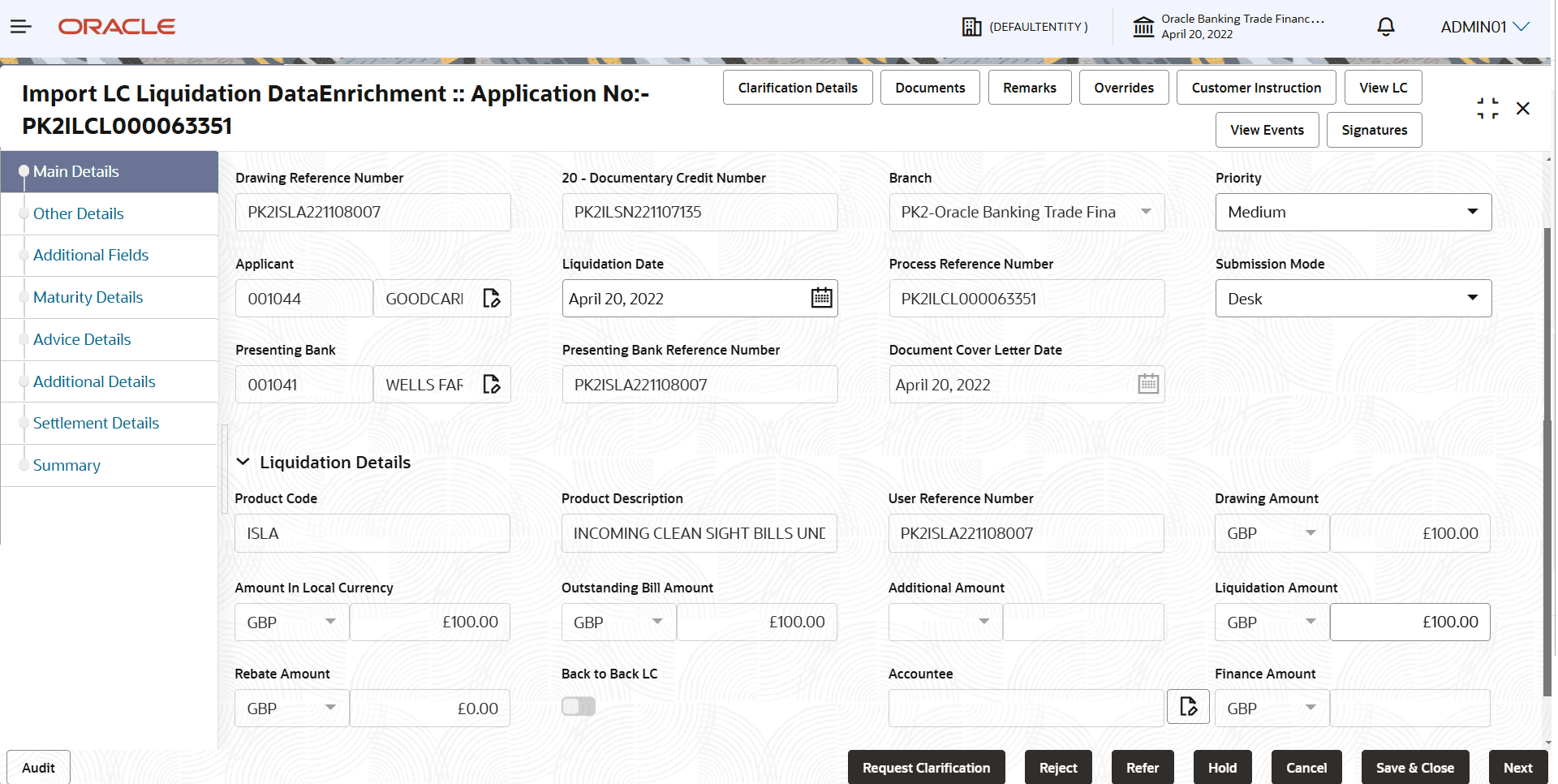 Description of demaindetailsapplication.png follows