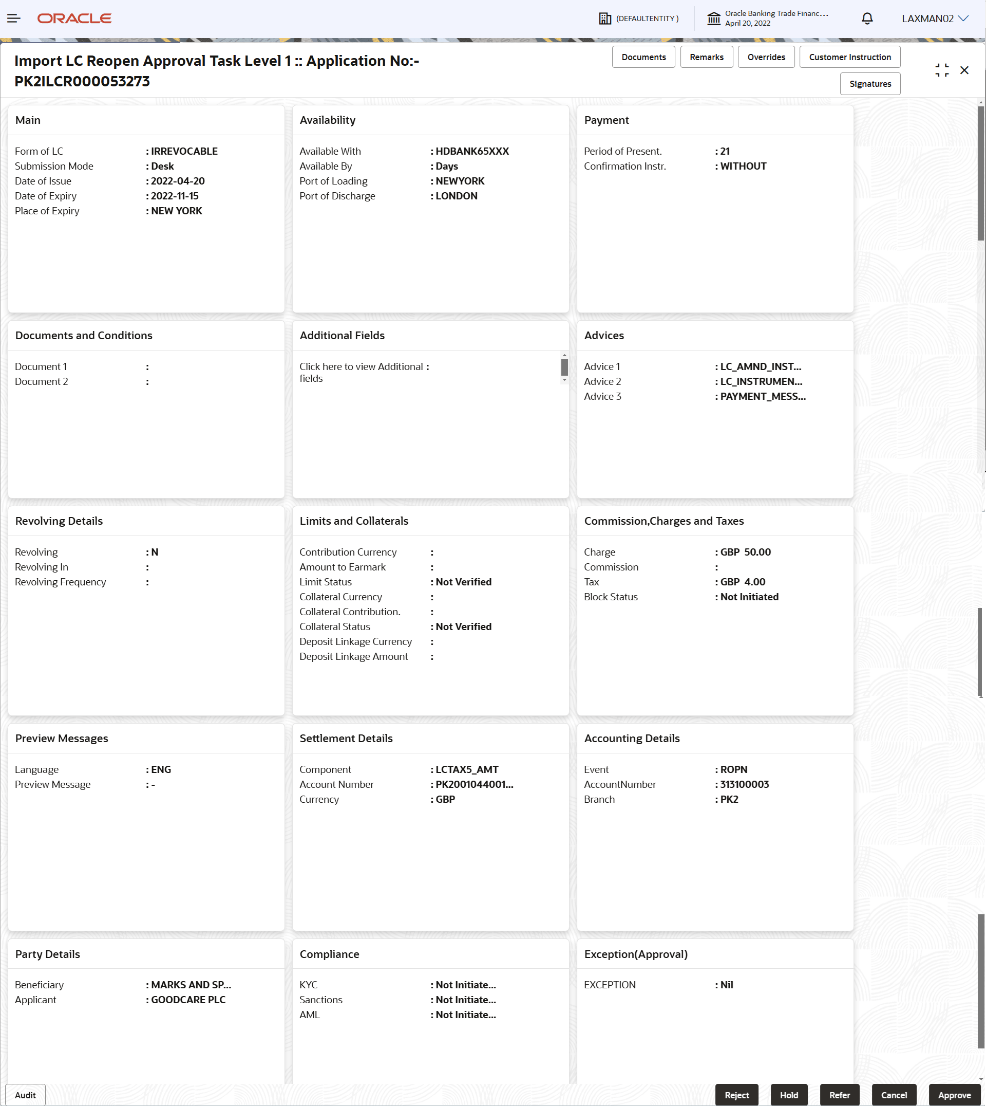 Description of approvalsummary.png follows
