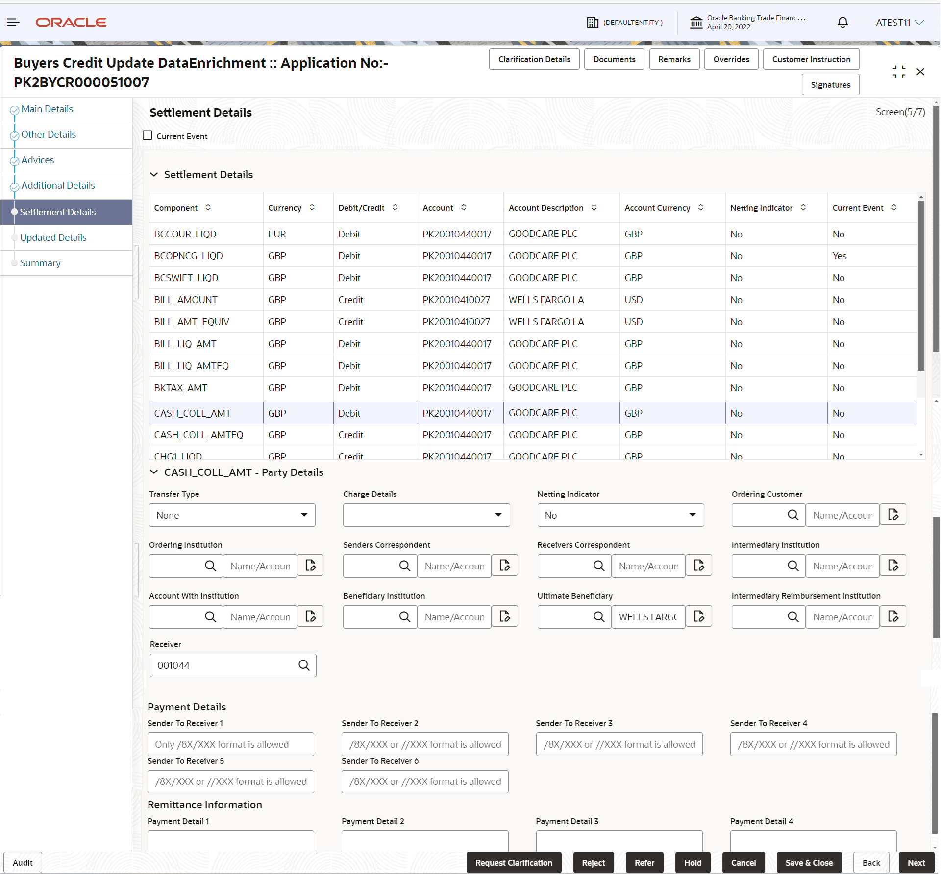Description of desettlementdetails.png follows