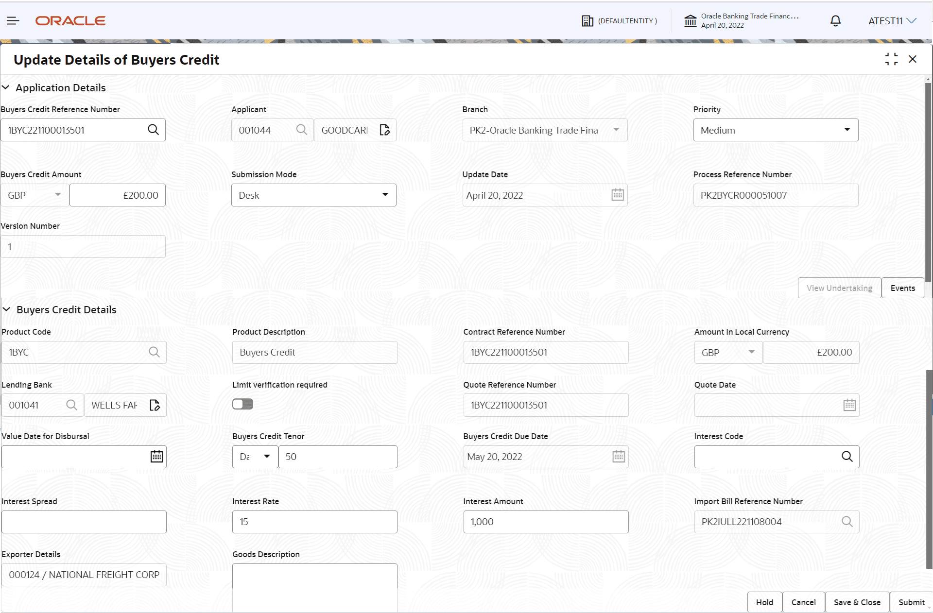 Description of registrationapplicationdetails.png follows Description of registrationapplicationdetails.png follows
