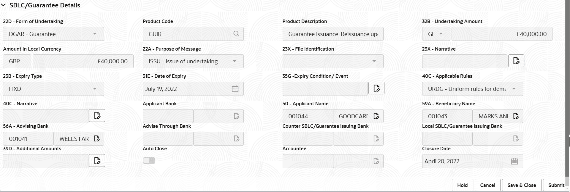 Description of registrationguaranteedetails.png follows