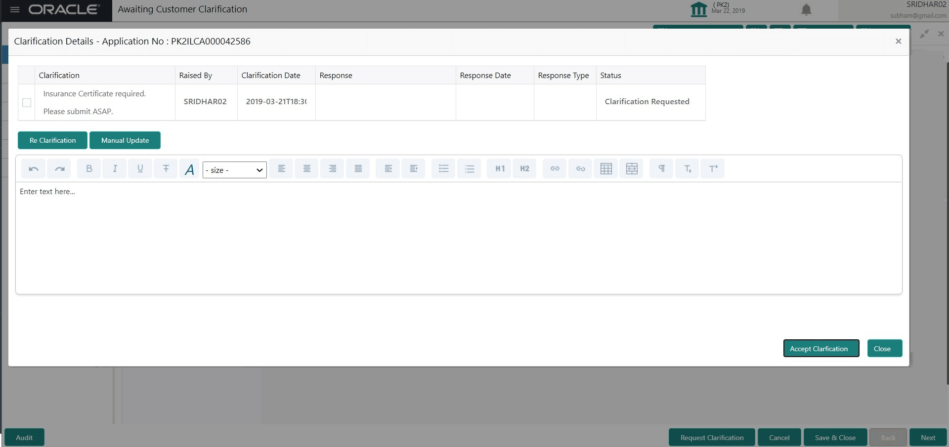 Accept Clarification